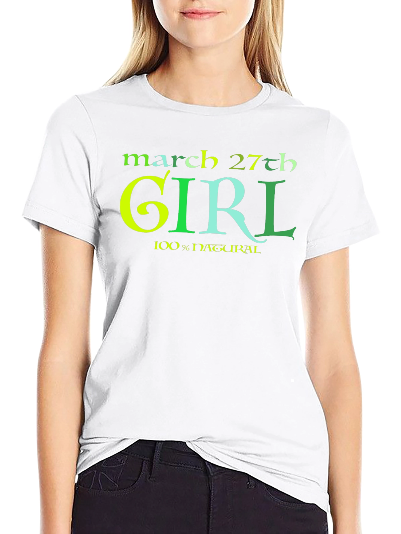 March 27th Girl Natural Cotton T-Shirt