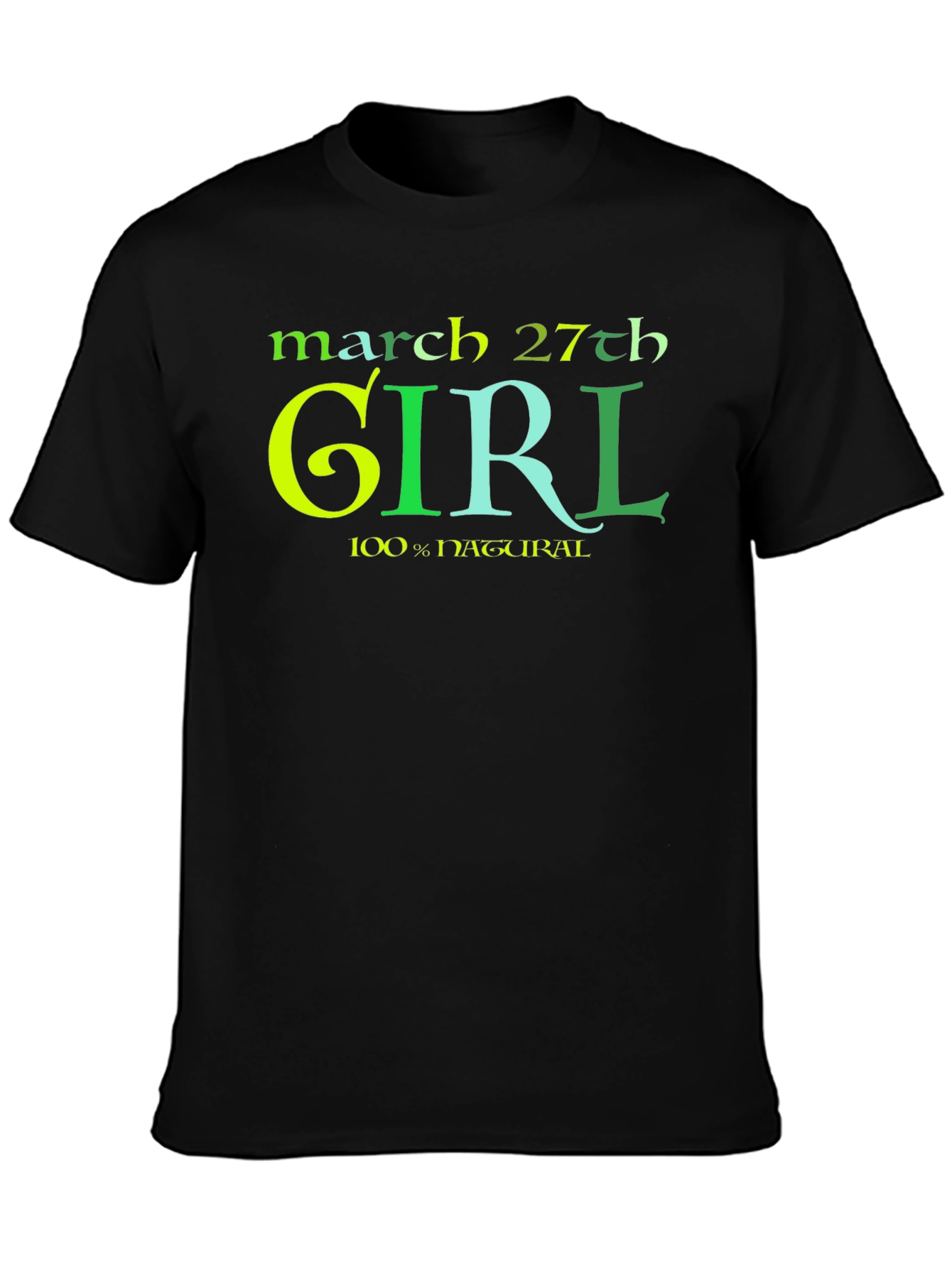 March 27th Girl Natural Cotton T-Shirt