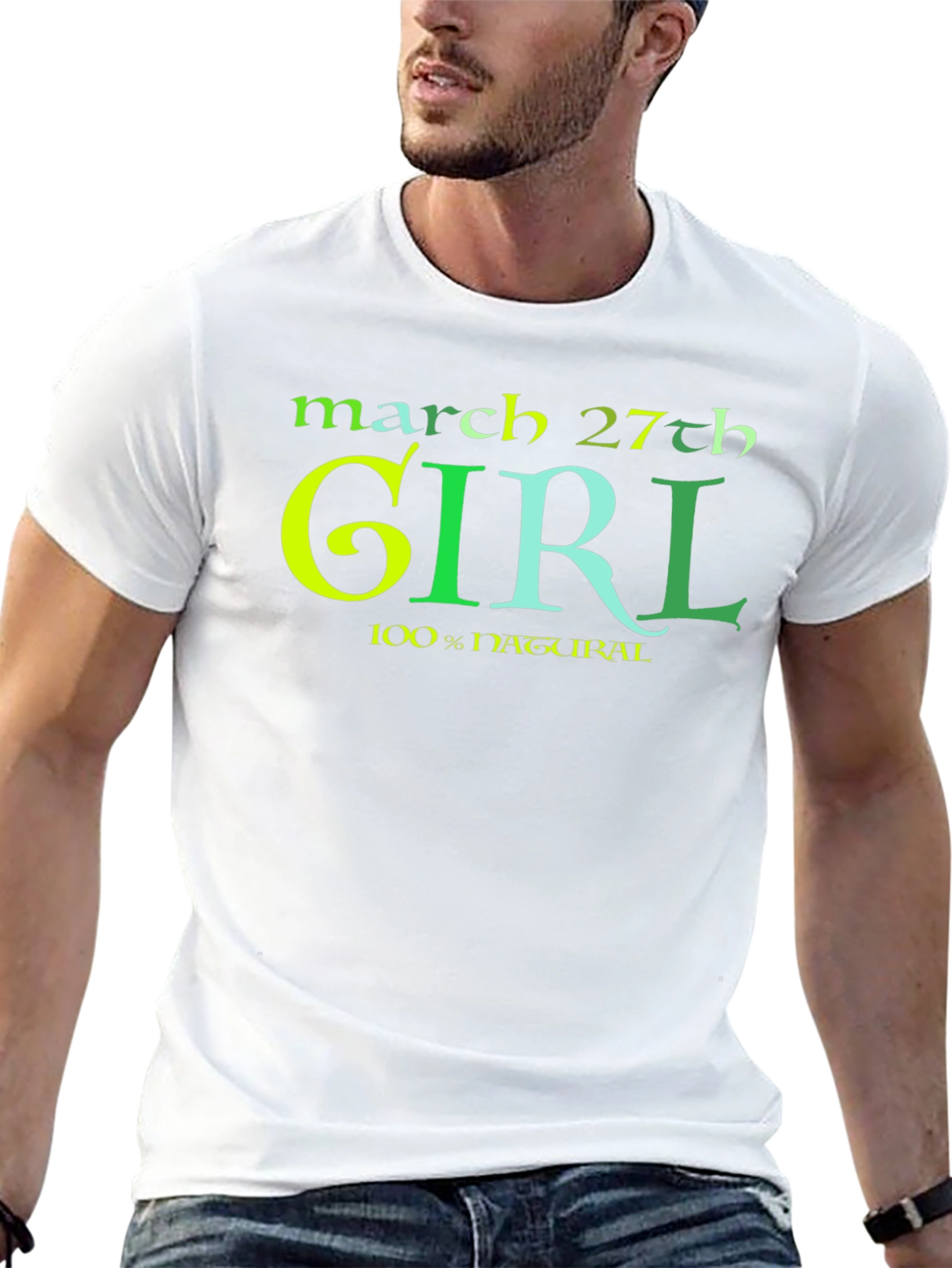 March 27th Girl Natural Cotton T-Shirt