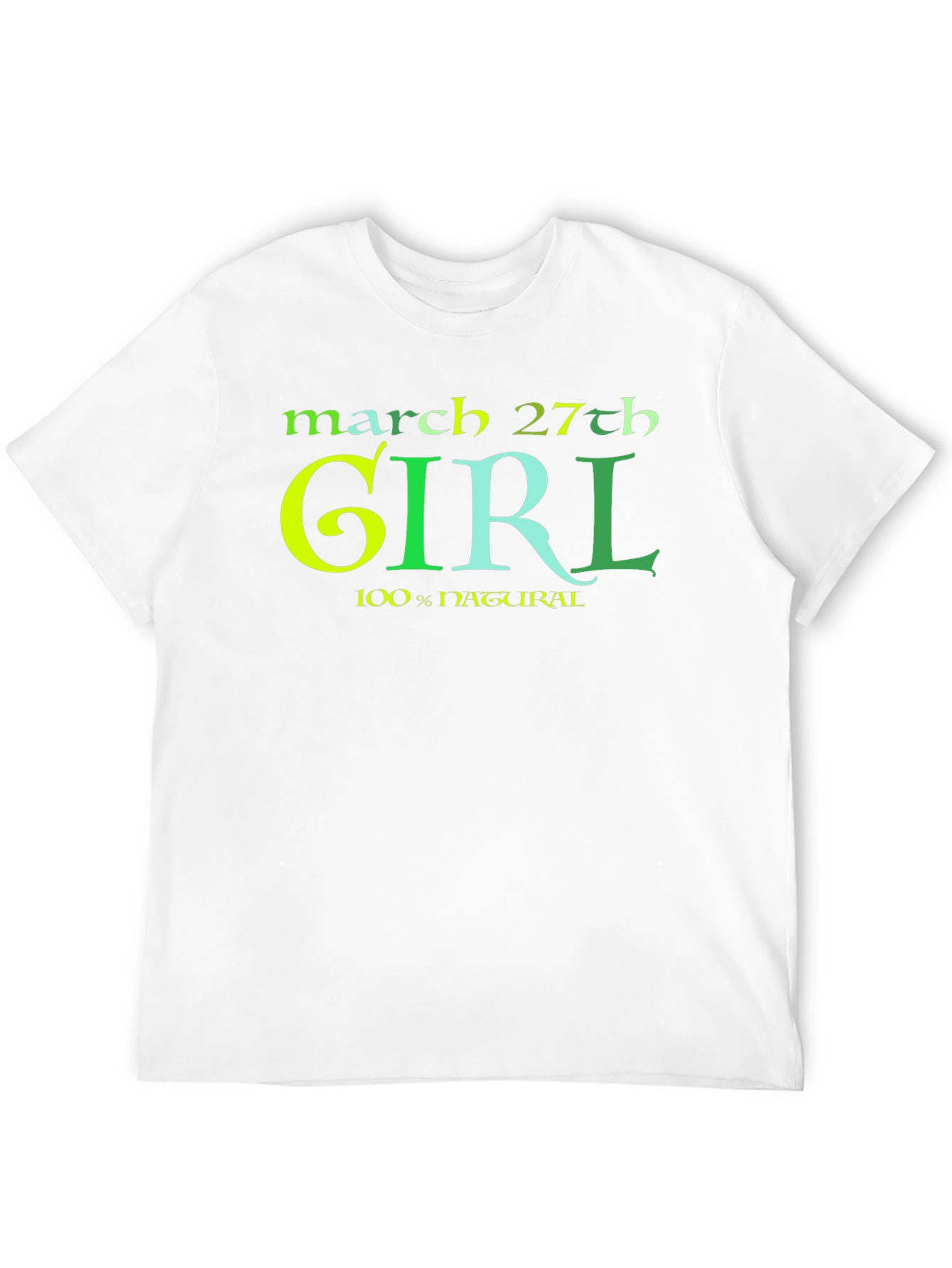 March 27th Girl Natural Cotton T-Shirt