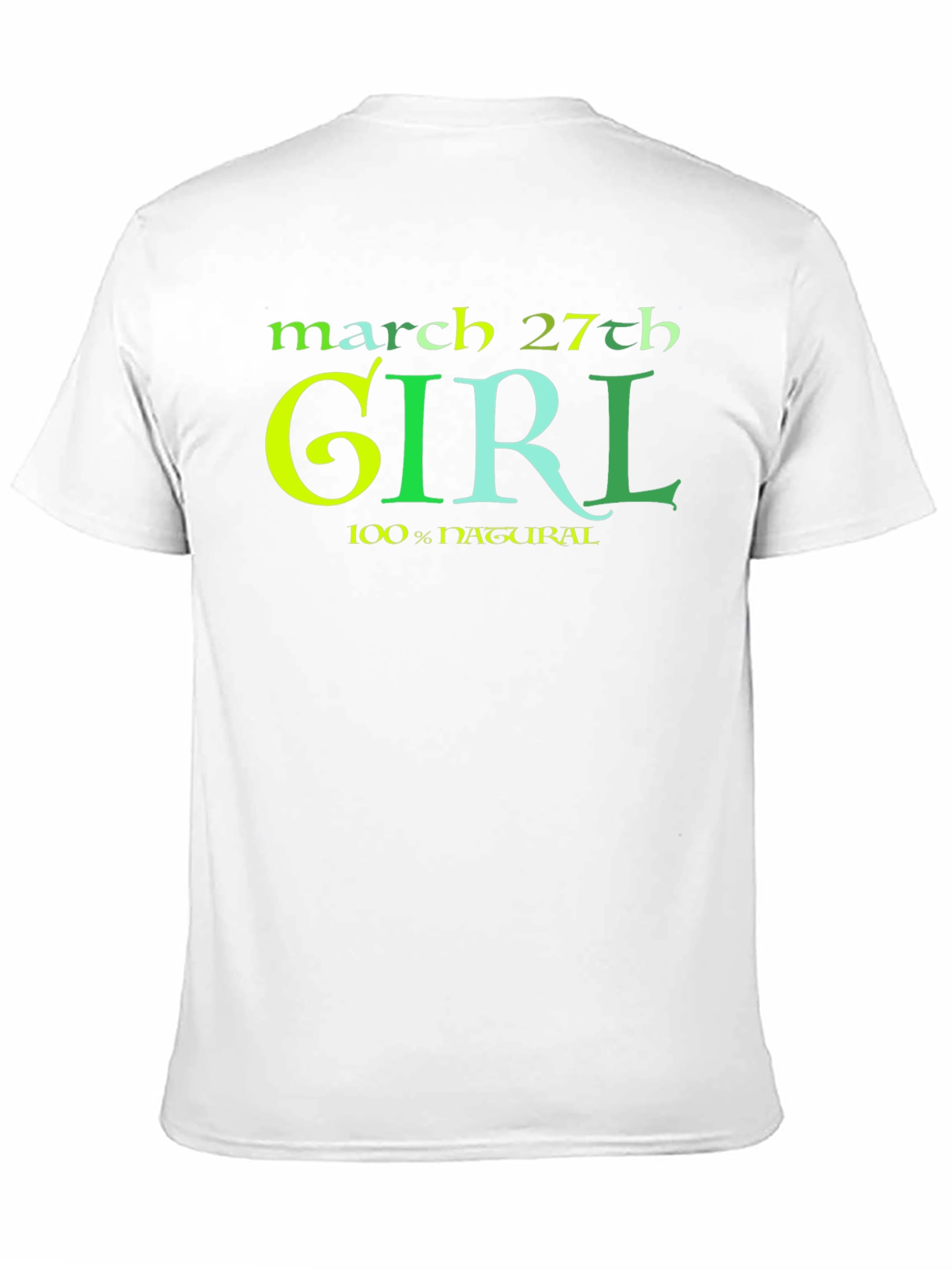 March 27th Girl Natural Cotton T-Shirt
