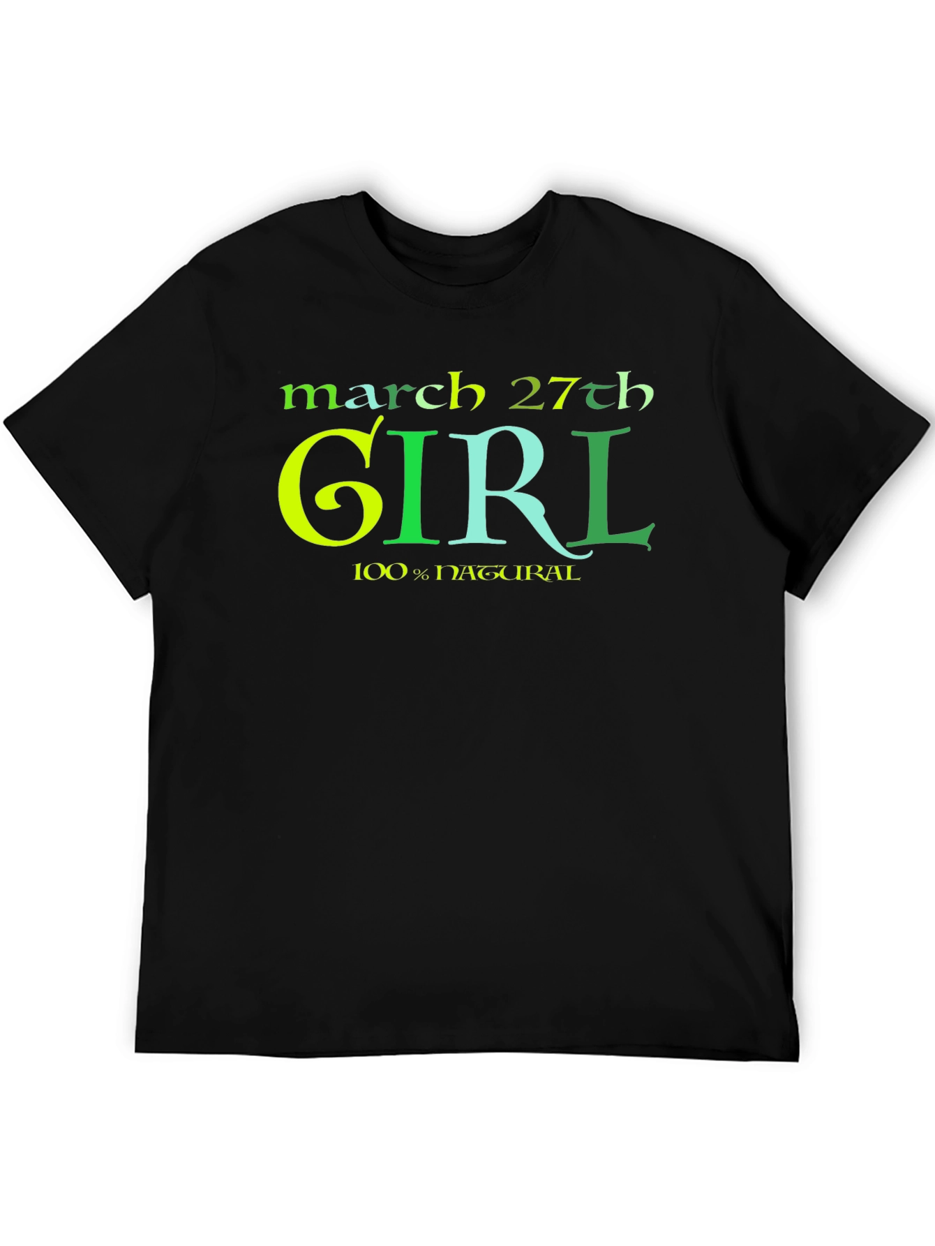 March 27th Girl Natural Cotton T-Shirt