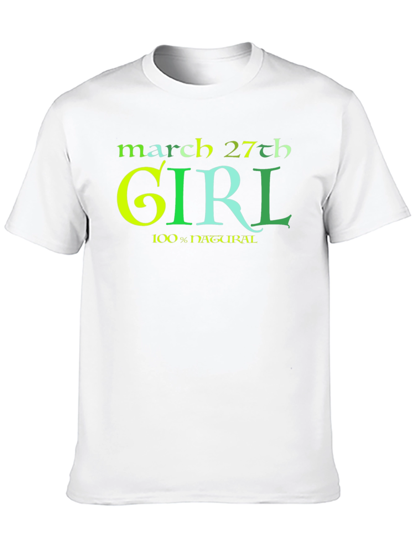 March 27th Girl Natural Cotton T-Shirt