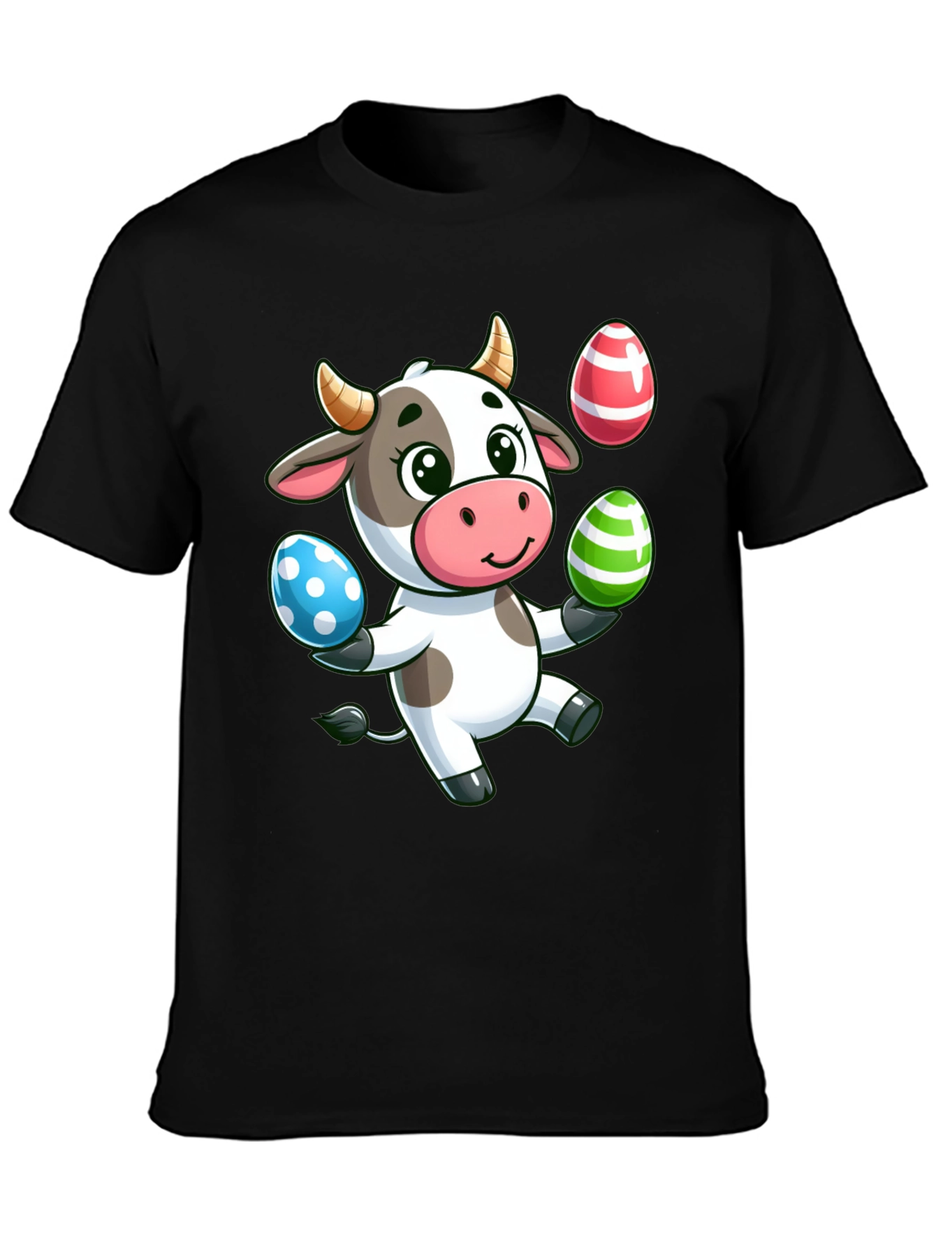 Cute Cartoon Cow Easter Egg T-Shirt