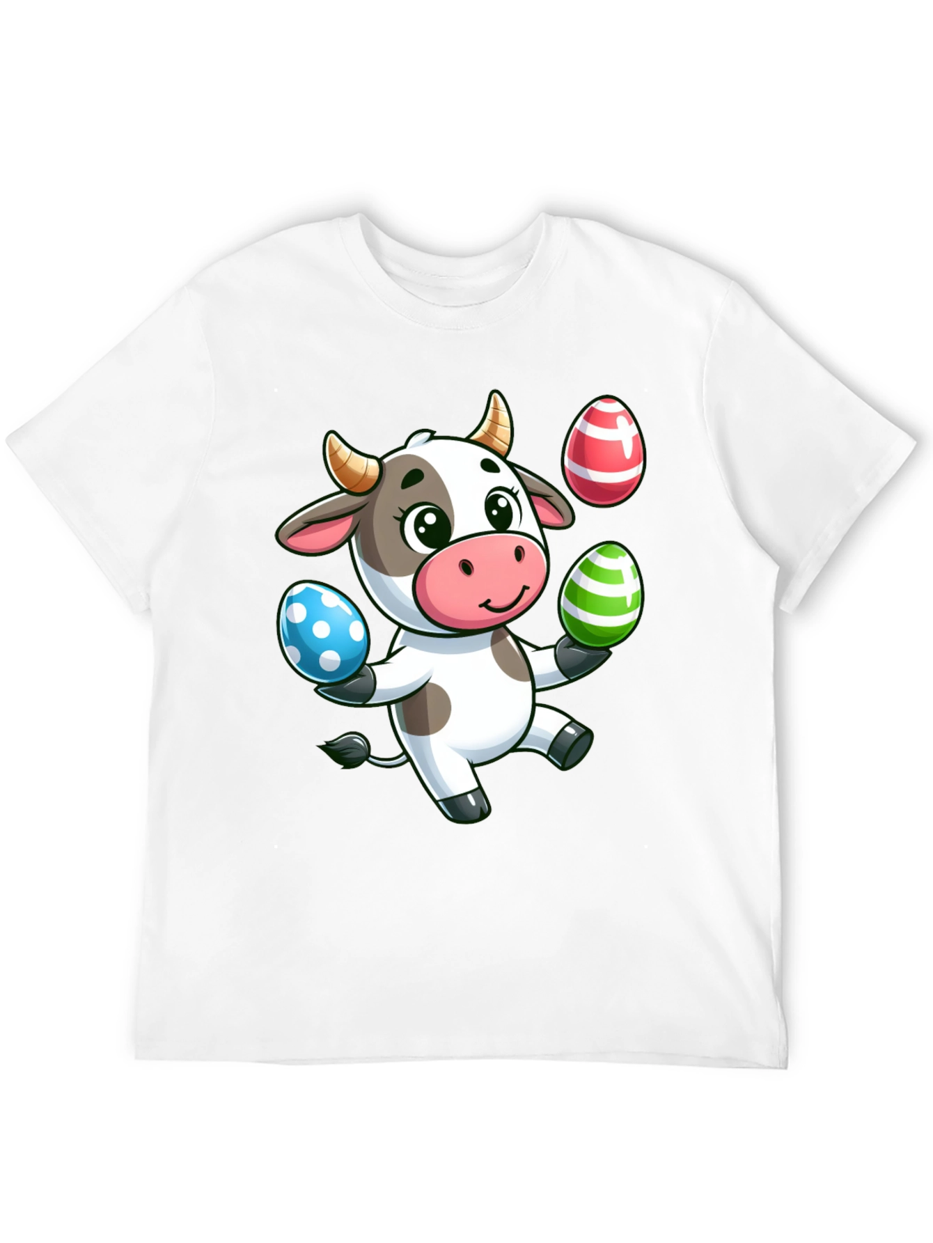 Cute Cartoon Cow Easter Egg T-Shirt