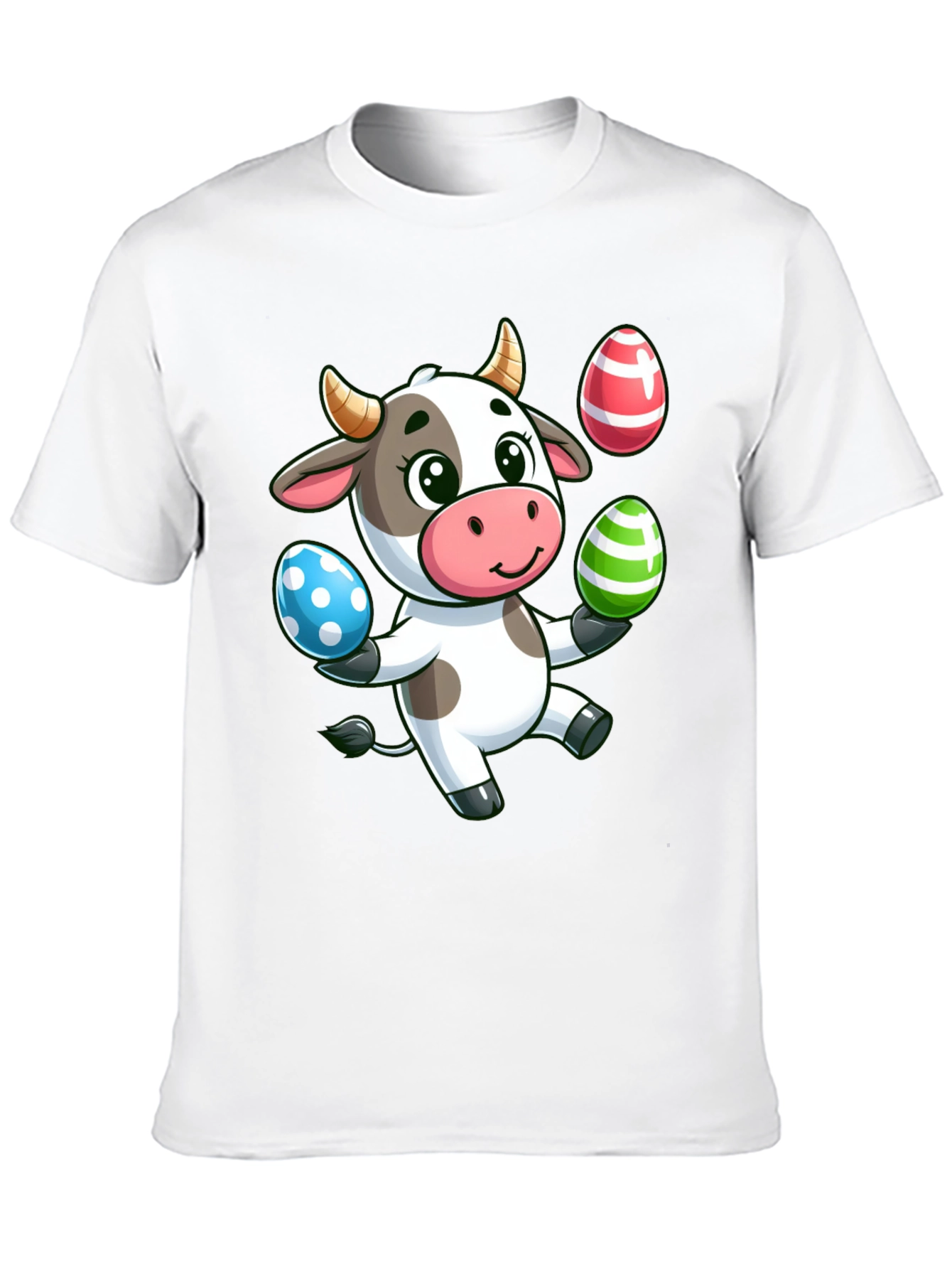 Cute Cartoon Cow Easter Egg T-Shirt