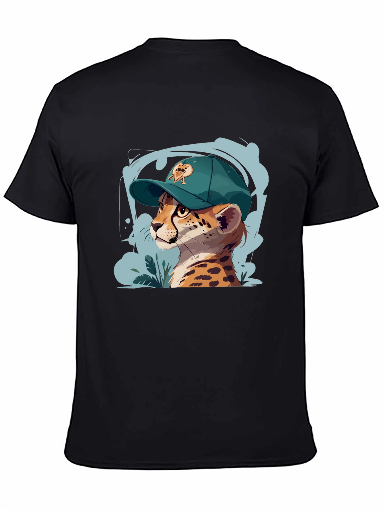 Cool Cheetah in Cap Graphic T-Shirt