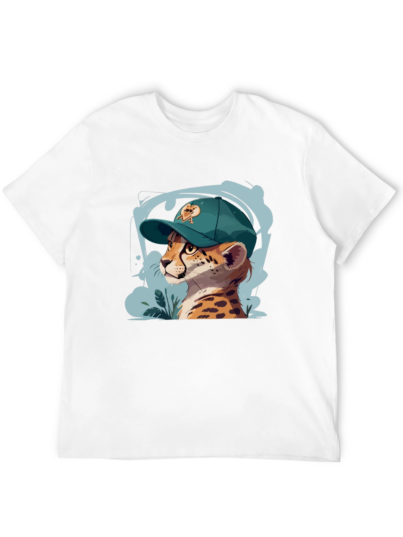 Cool Cheetah in Cap Graphic T-Shirt