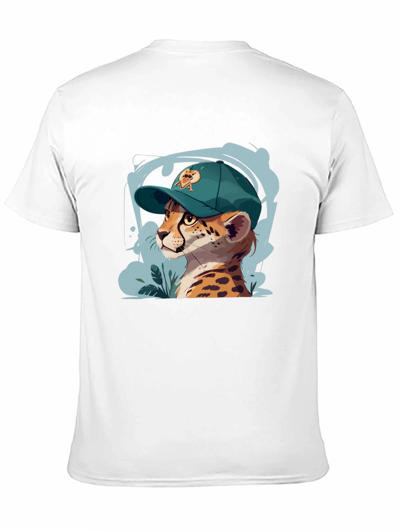 Cool Cheetah in Cap Graphic T-Shirt
