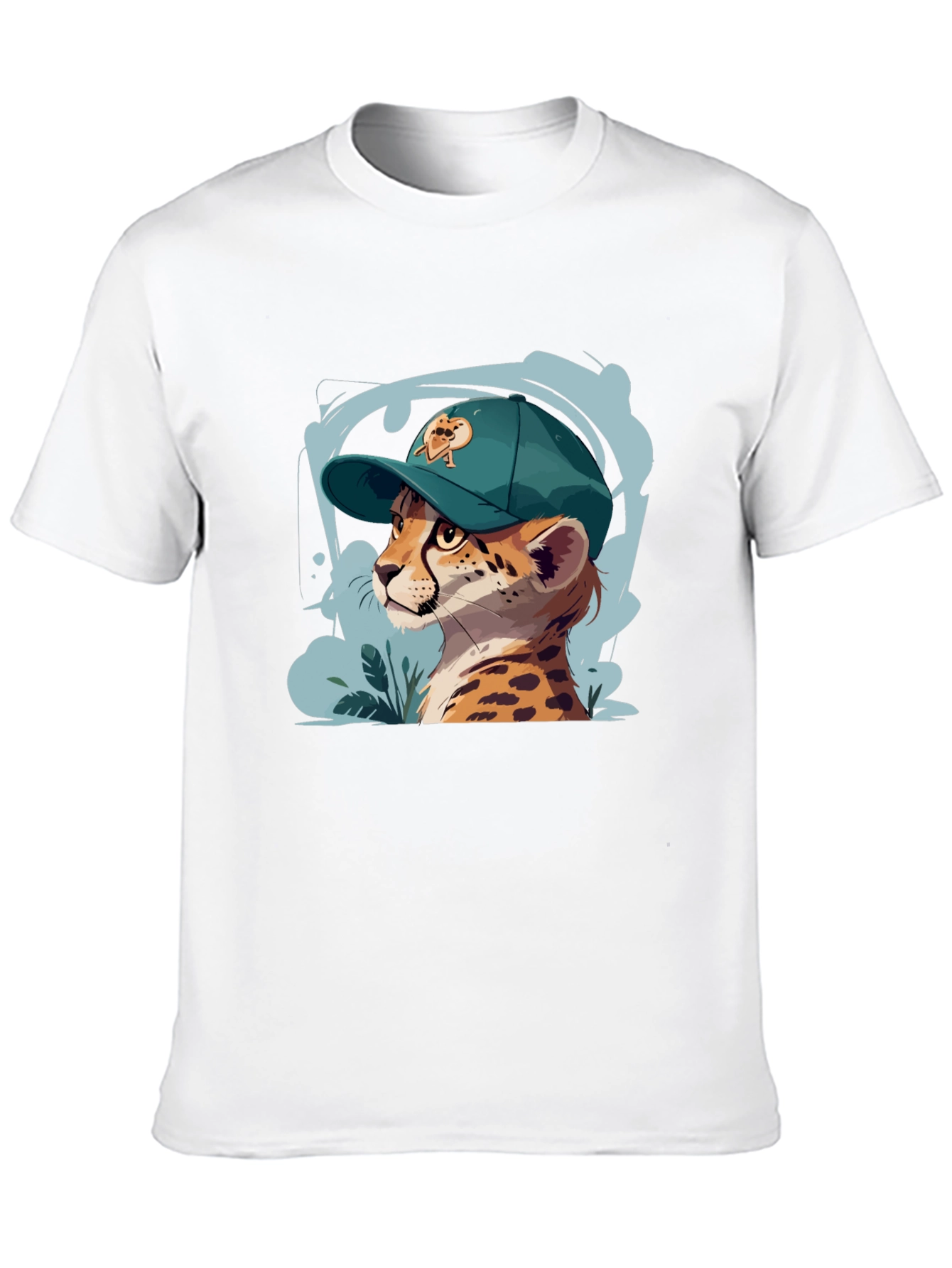Cool Cheetah in Cap Graphic T-Shirt