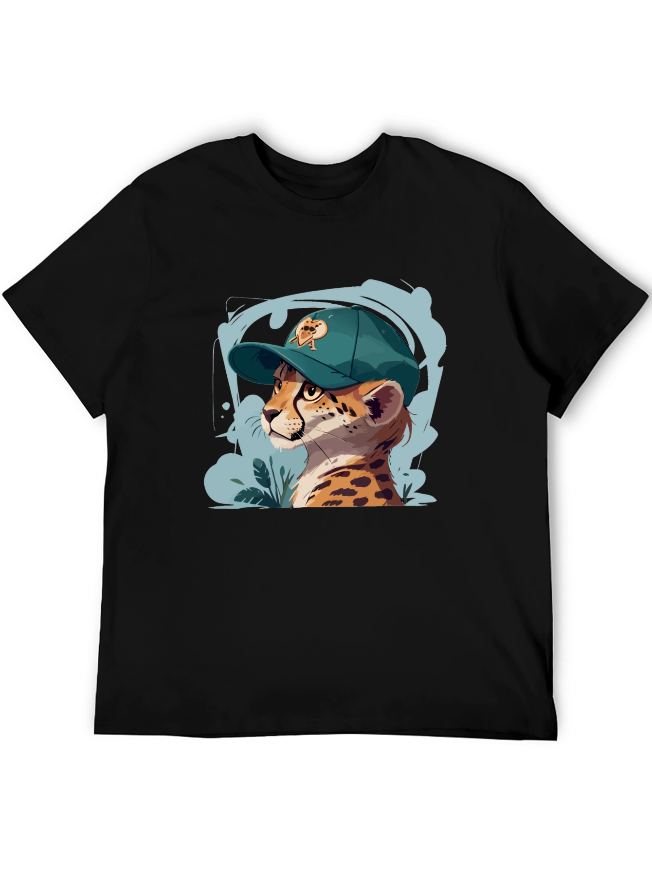 Cool Cheetah in Cap Graphic T-Shirt