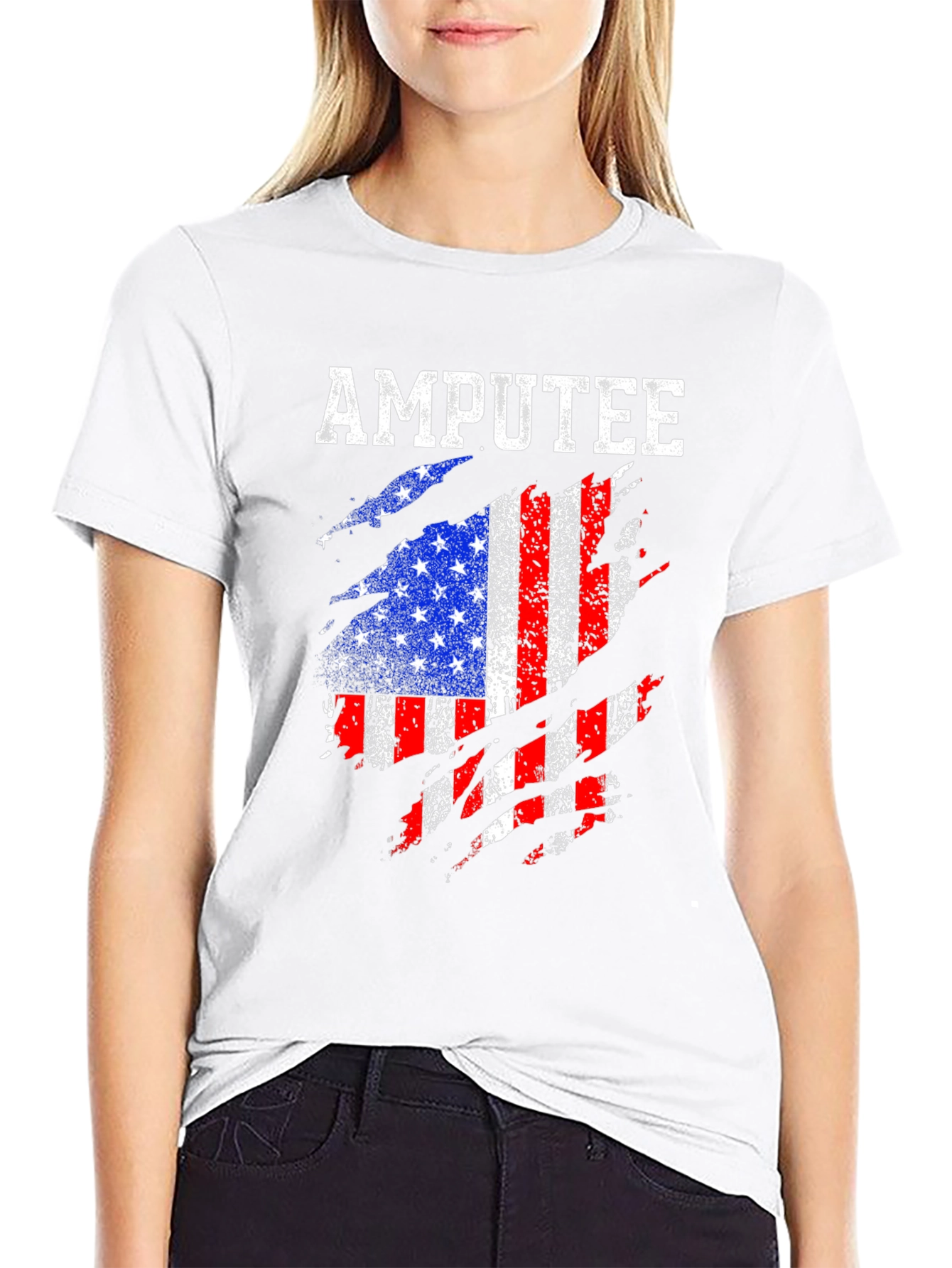 Amputee American Flag T-Shirt - Patriotic Support Tee