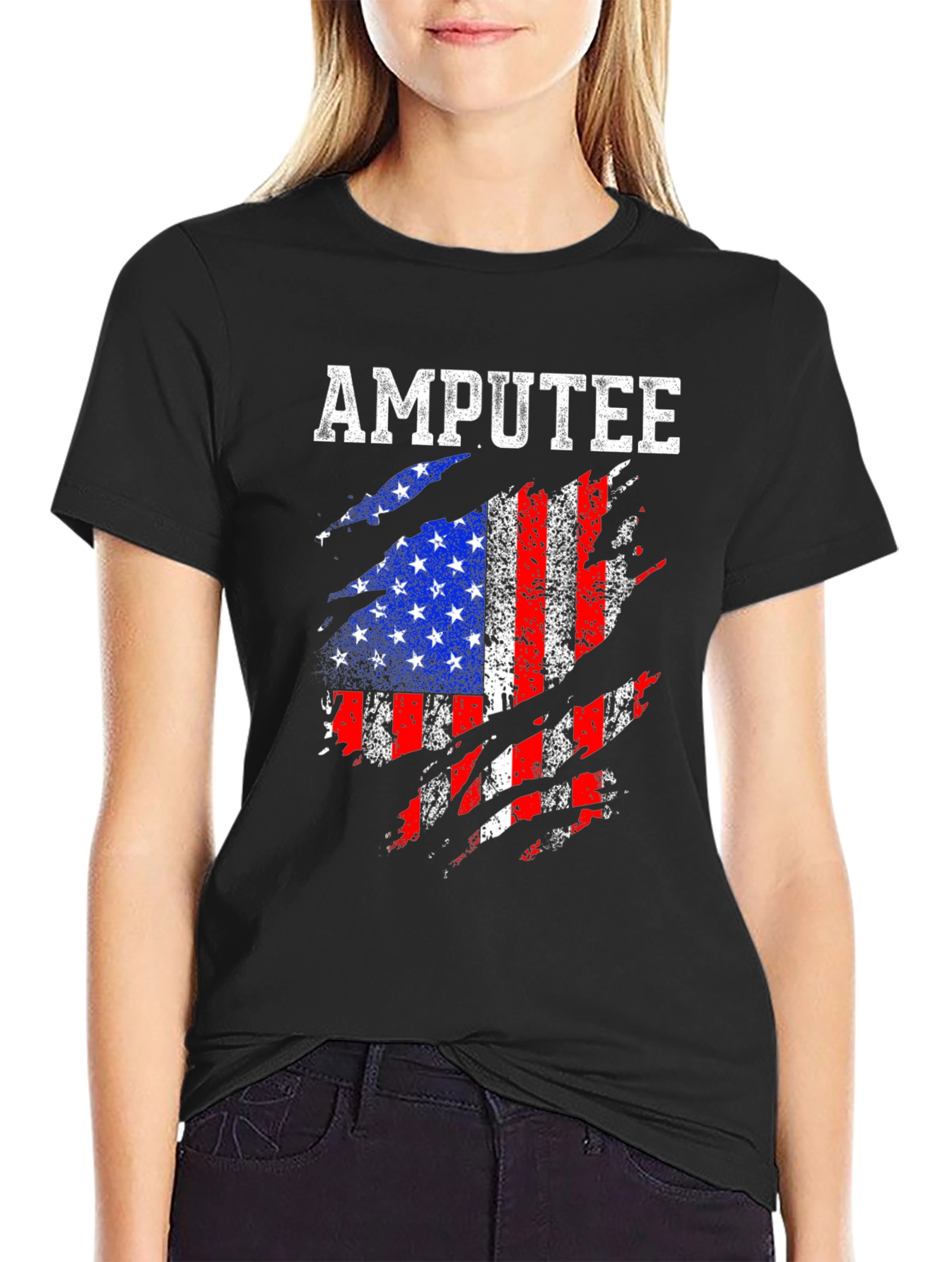Amputee American Flag T-Shirt - Patriotic Support Tee
