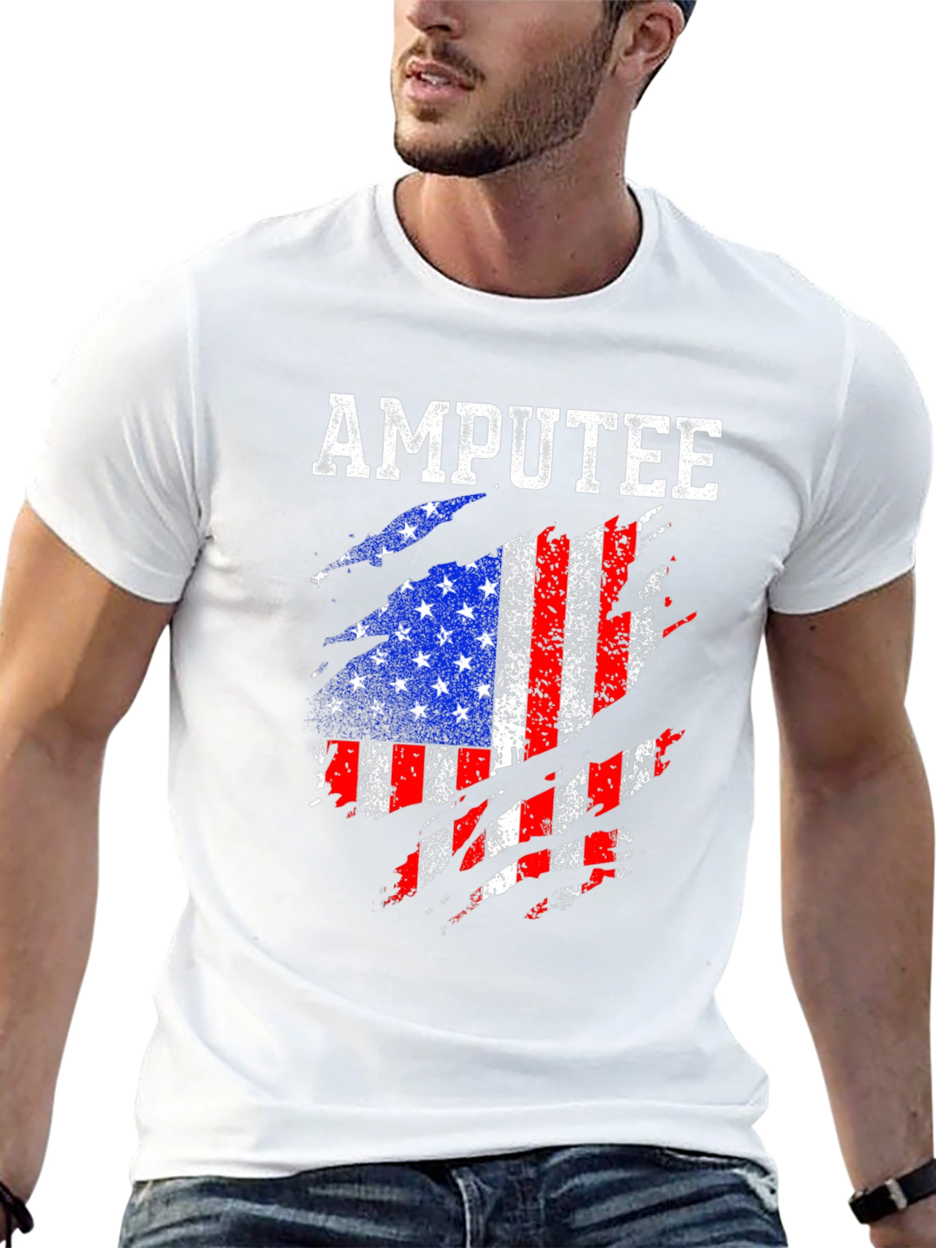 Amputee American Flag T-Shirt - Patriotic Support Tee