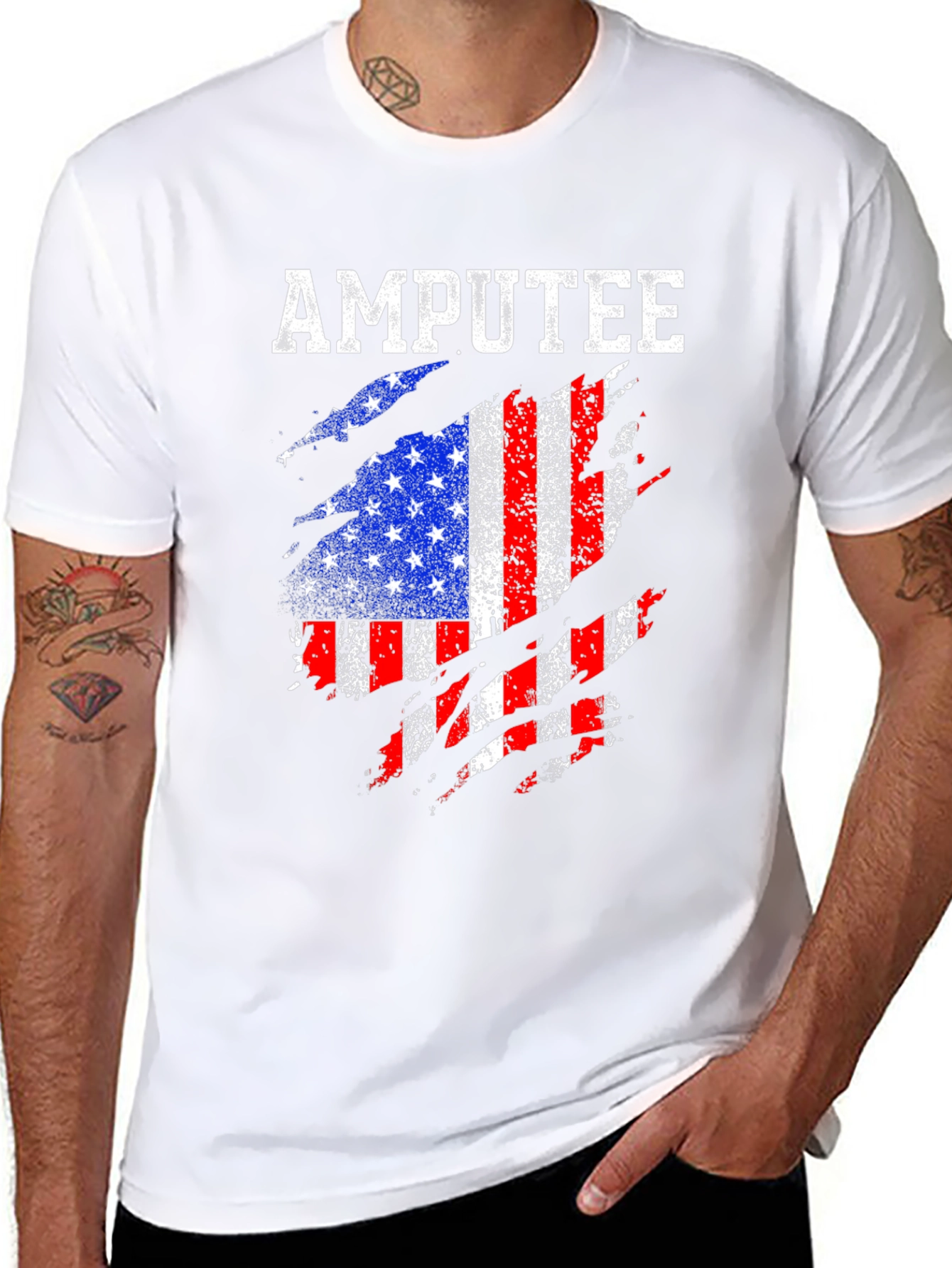 Amputee American Flag T-Shirt - Patriotic Support Tee