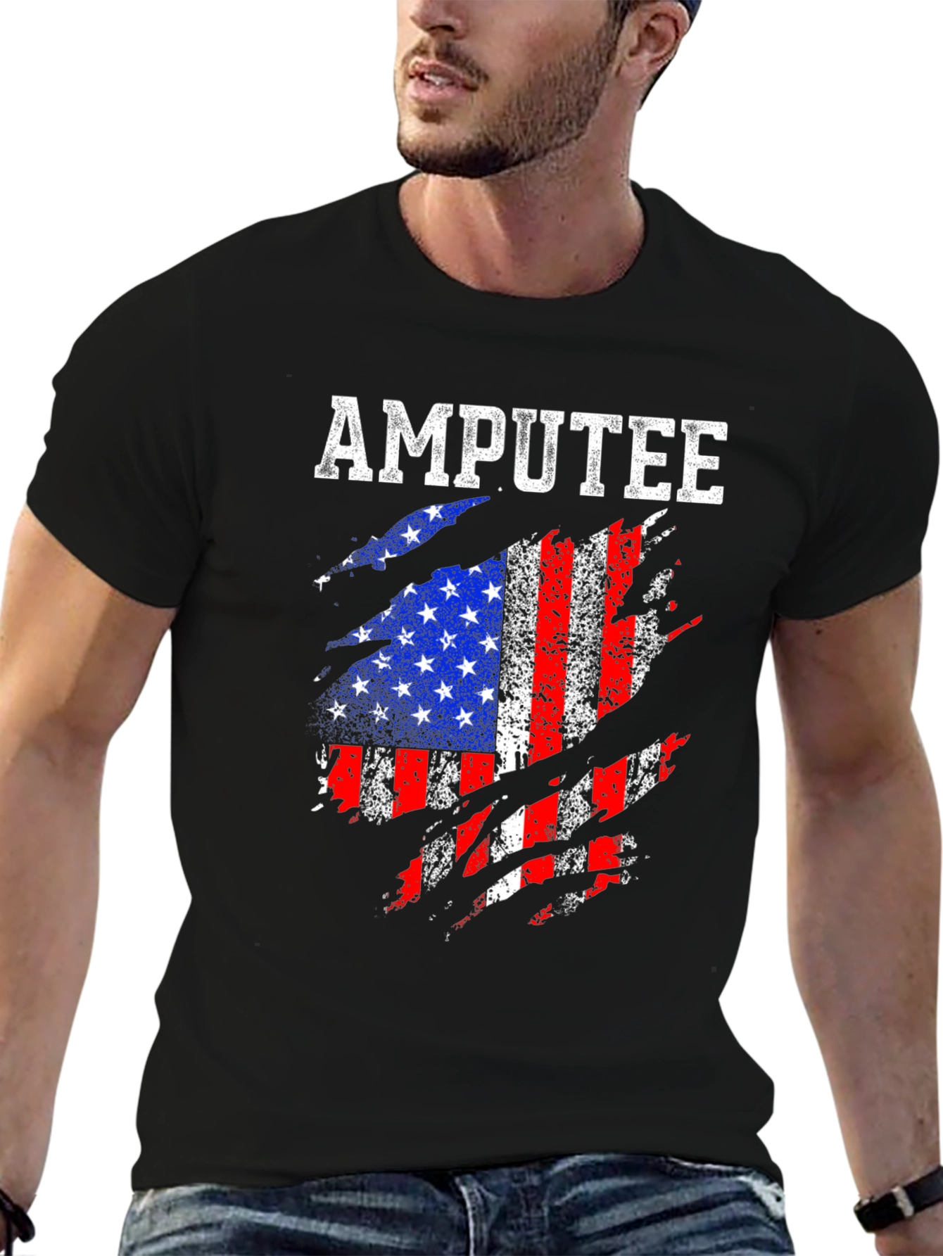 Amputee American Flag T-Shirt - Patriotic Support Tee