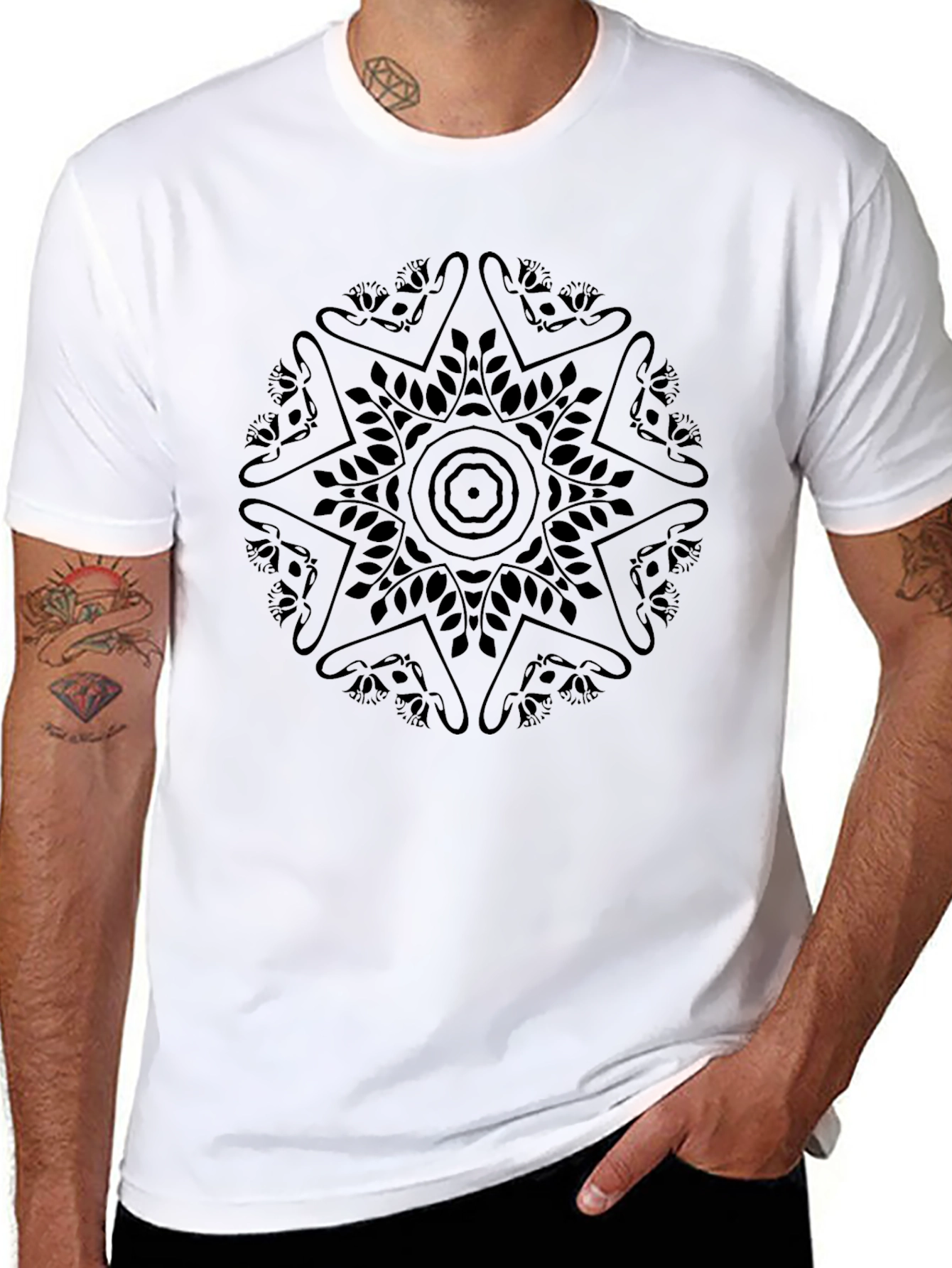 Black Mandala Graphic T-Shirt