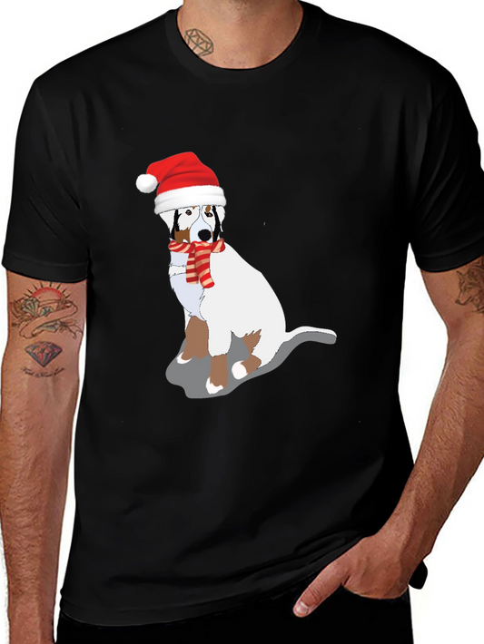 Christmas Dog Graphic Tee - Festive Holiday Shirt