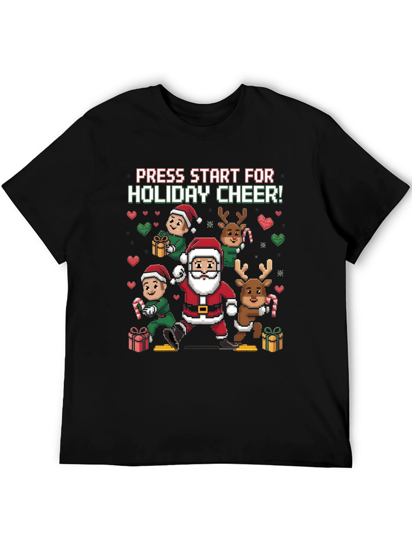 Holiday Cheer T-Shirt: Press Start Santa & Friends