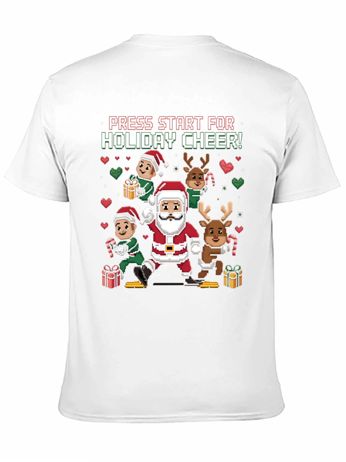 Holiday Cheer T-Shirt: Press Start Santa & Friends