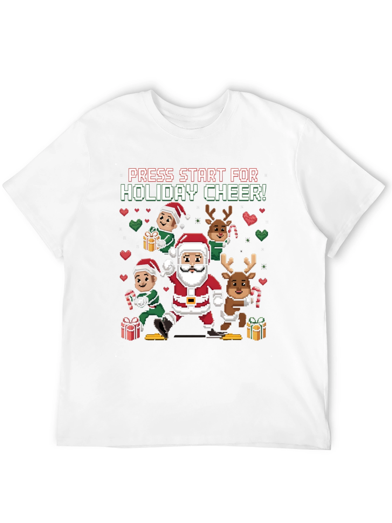 Holiday Cheer T-Shirt: Press Start Santa & Friends