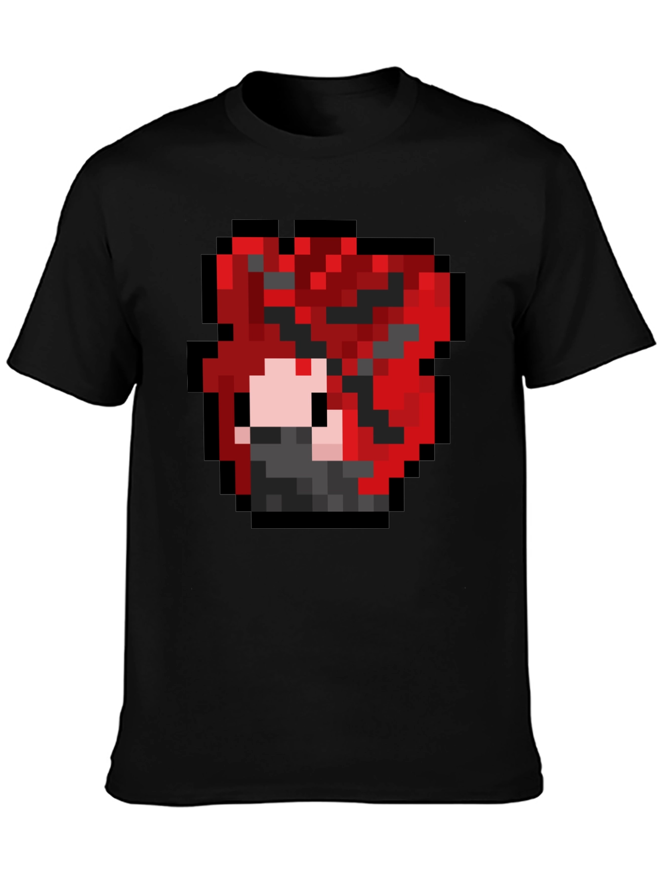 Pixel Art Graphic Tee - Red Hair Character