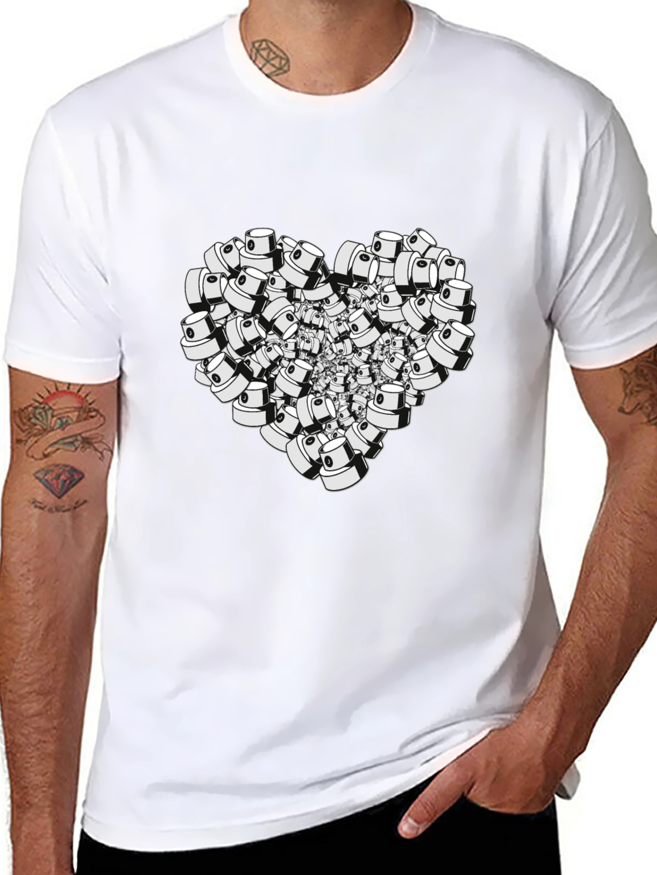Spray Cap Heart T-Shirt - Graffiti Lover Tee