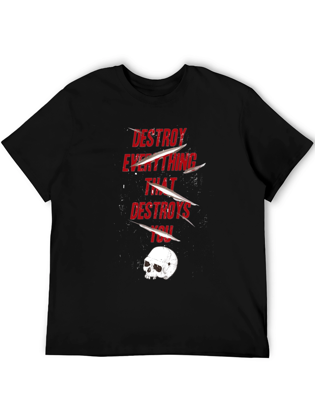 Destroy Everything T-Shirt Skull Graphic Tee Casual Wear