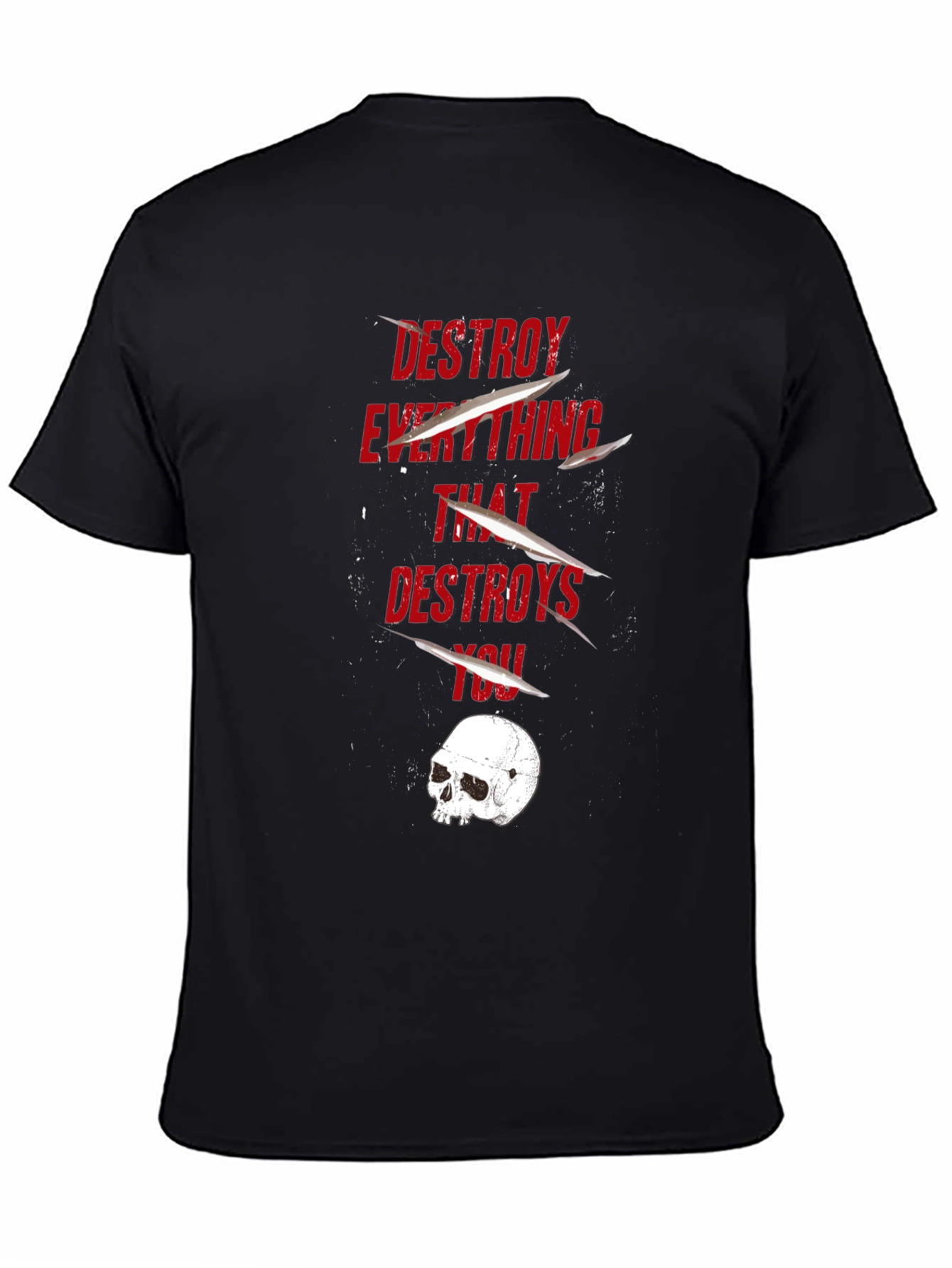 Destroy Everything T-Shirt Skull Graphic Tee Casual Wear