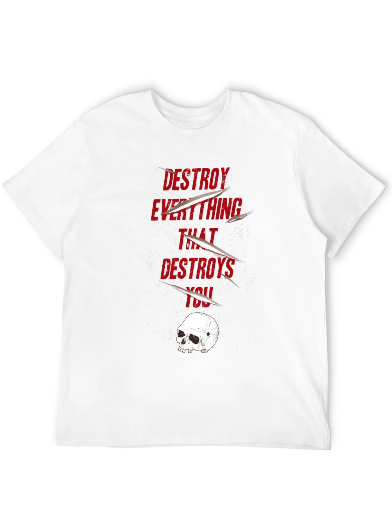 Destroy Everything T-Shirt Skull Graphic Tee Casual Wear
