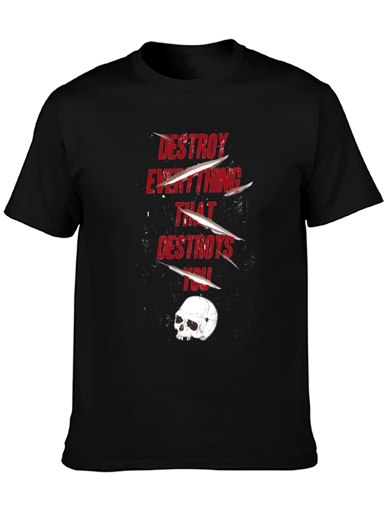 Destroy Everything T-Shirt Skull Graphic Tee Casual Wear