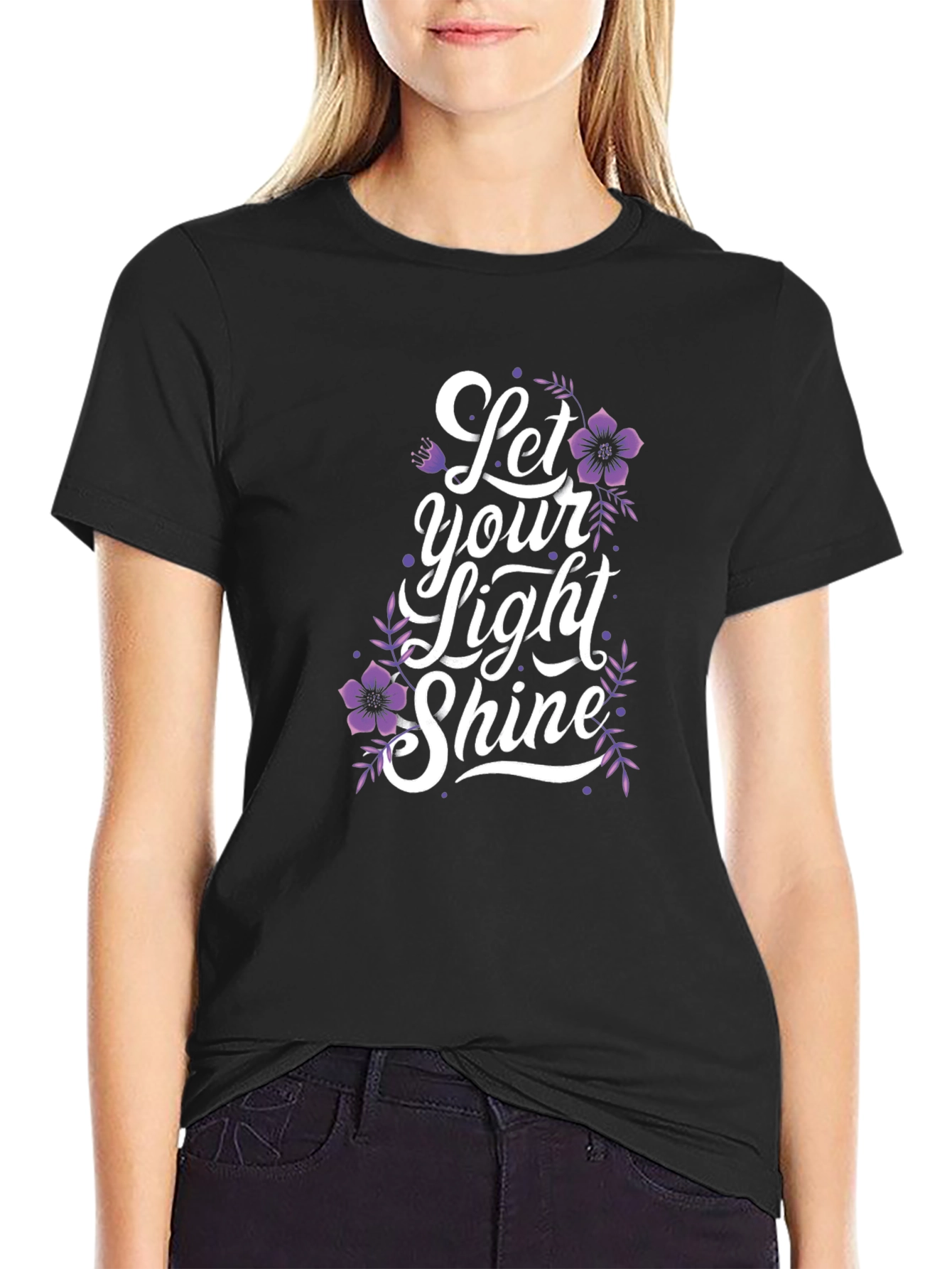 Floral Let Your Light Shine Graphic T-Shirt