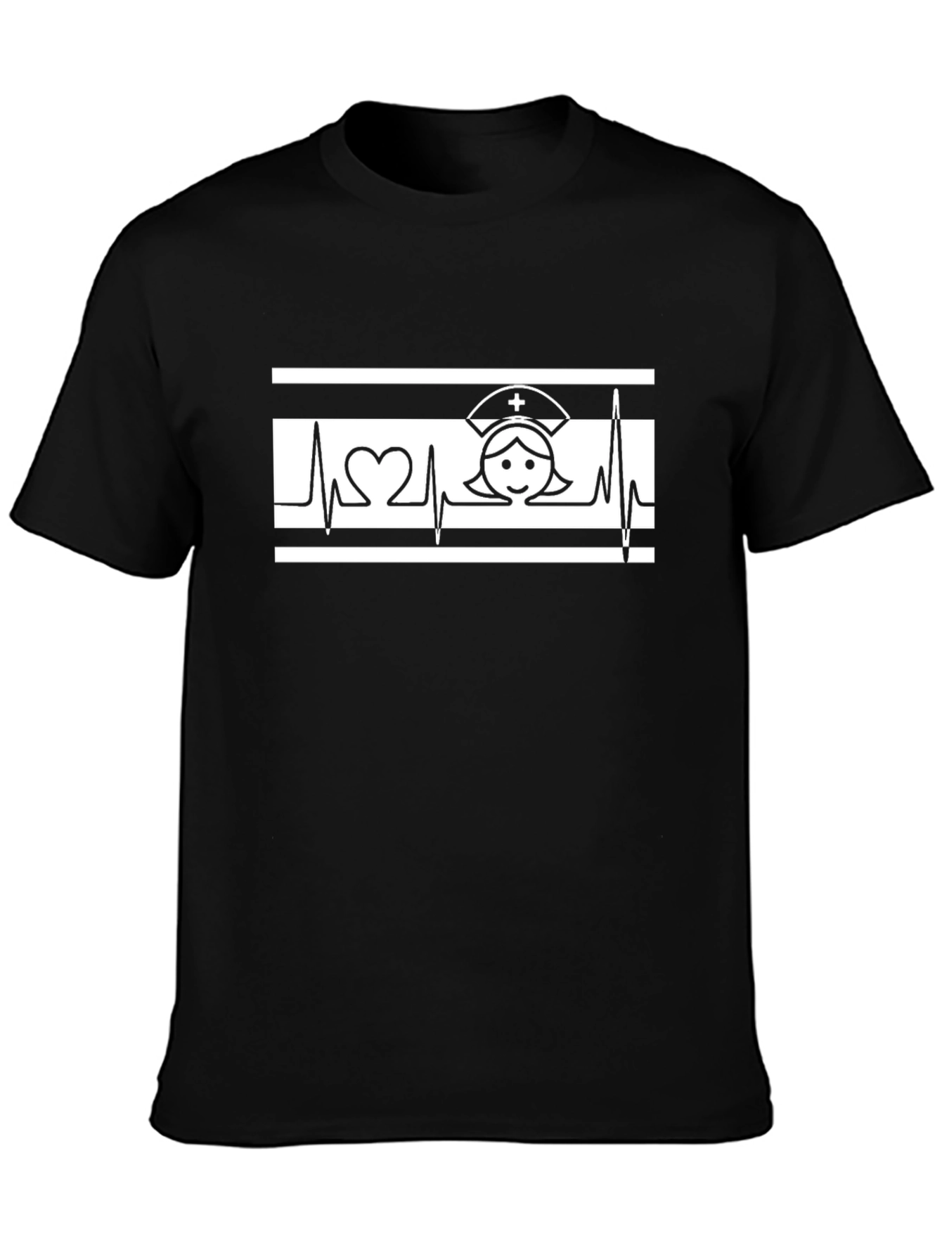 Nurse Heartbeat T-Shirt - Black