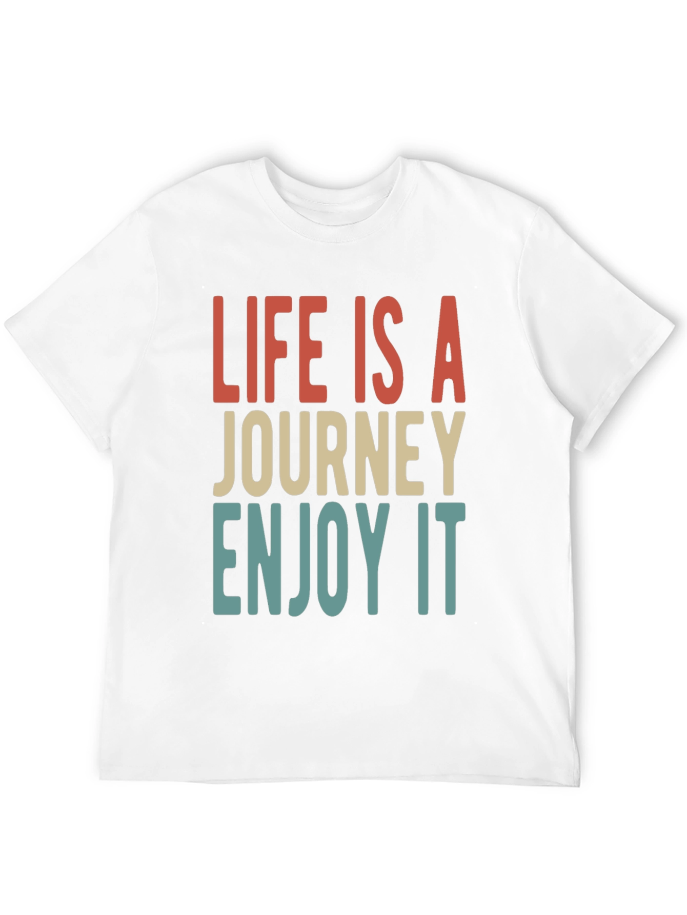 Life Is A Journey Black Graphic T-Shirt