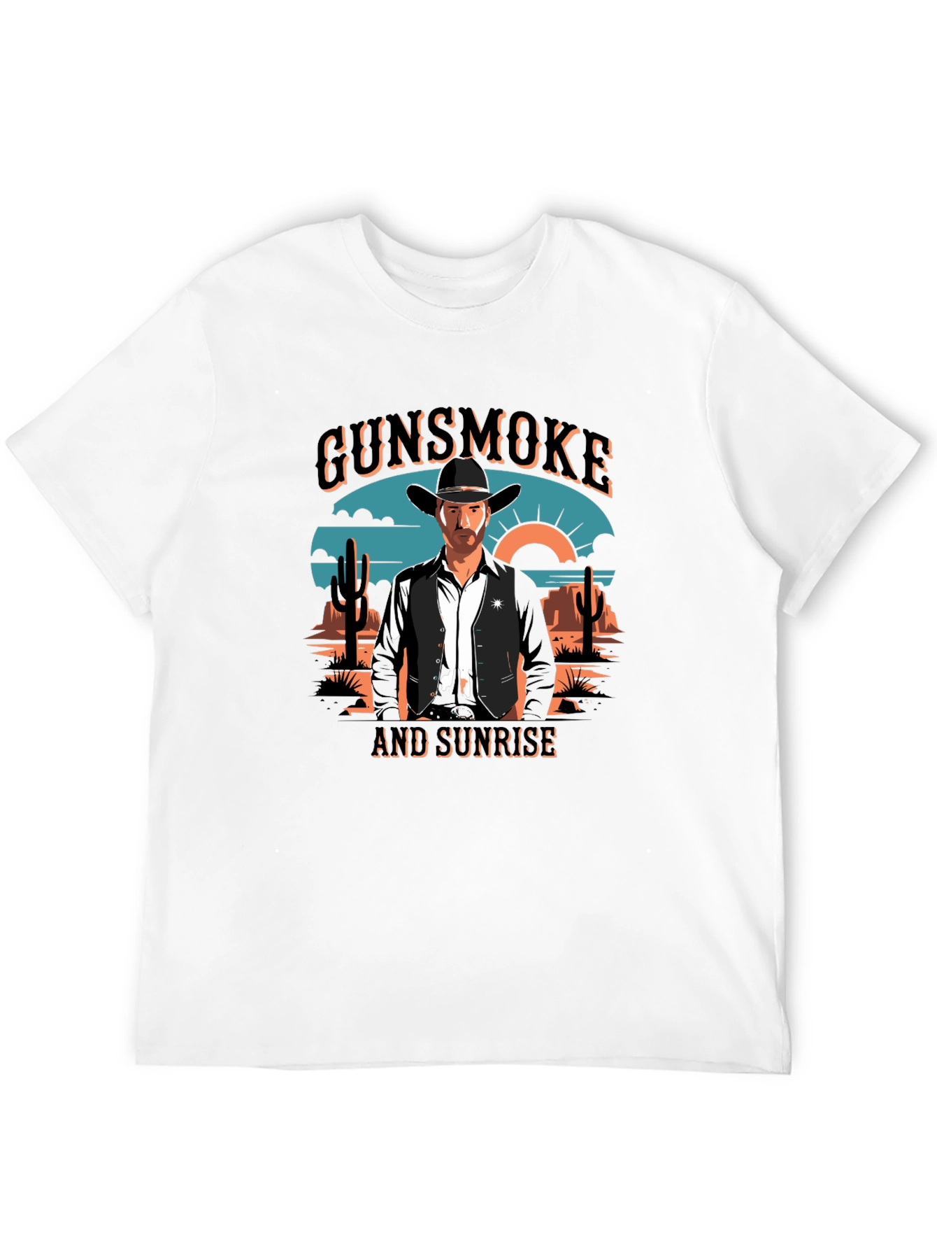 Gunsmoke and Sunrise Black Graphic Tee