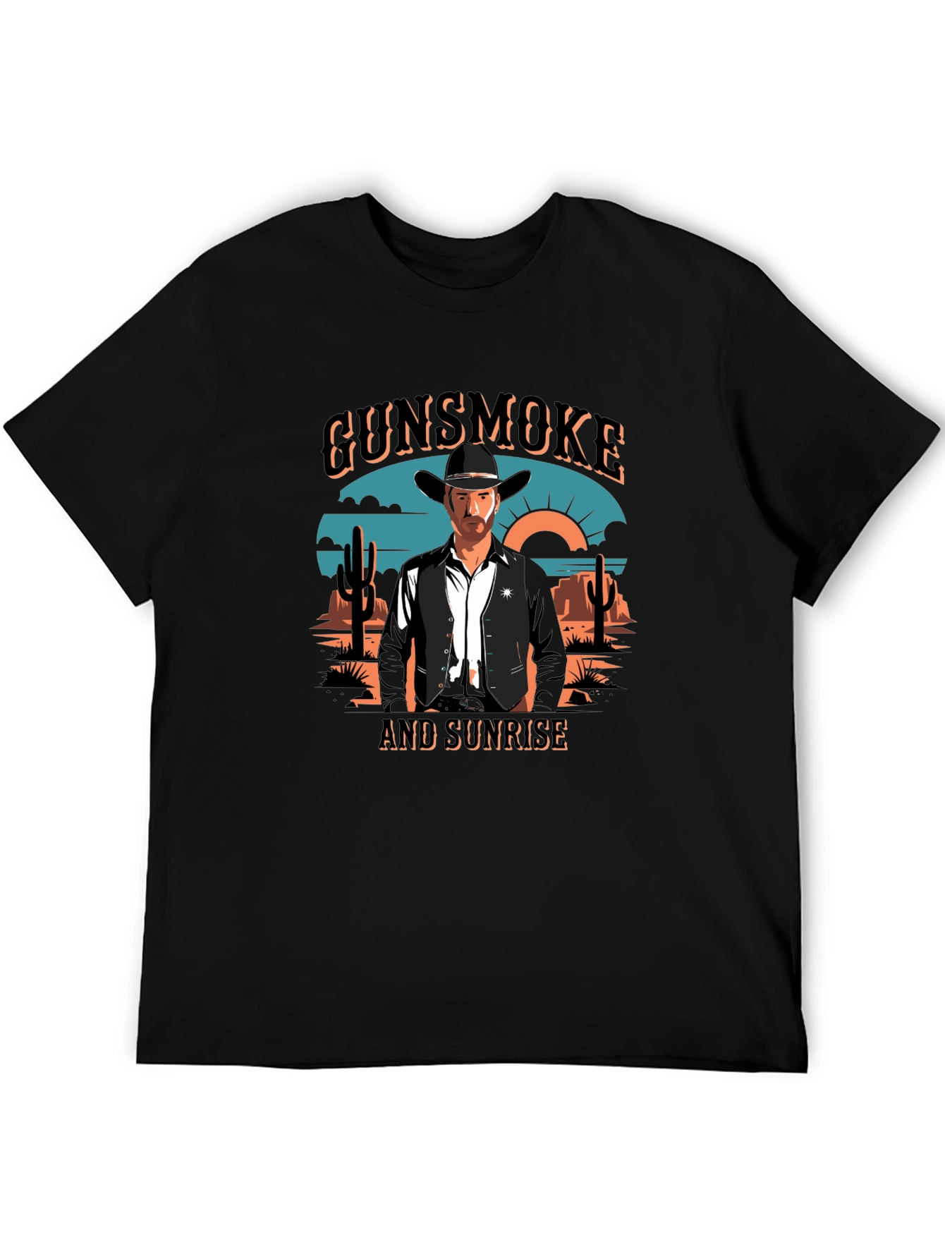 Gunsmoke and Sunrise Black Graphic Tee