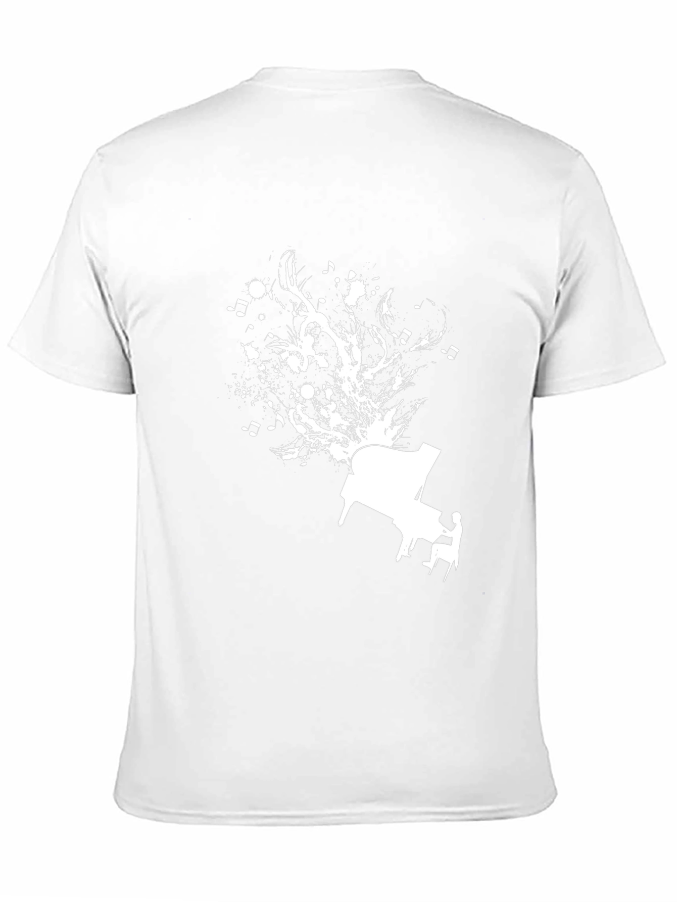 Piano Music Graphic Tee - Stylish Black Cotton Shirt