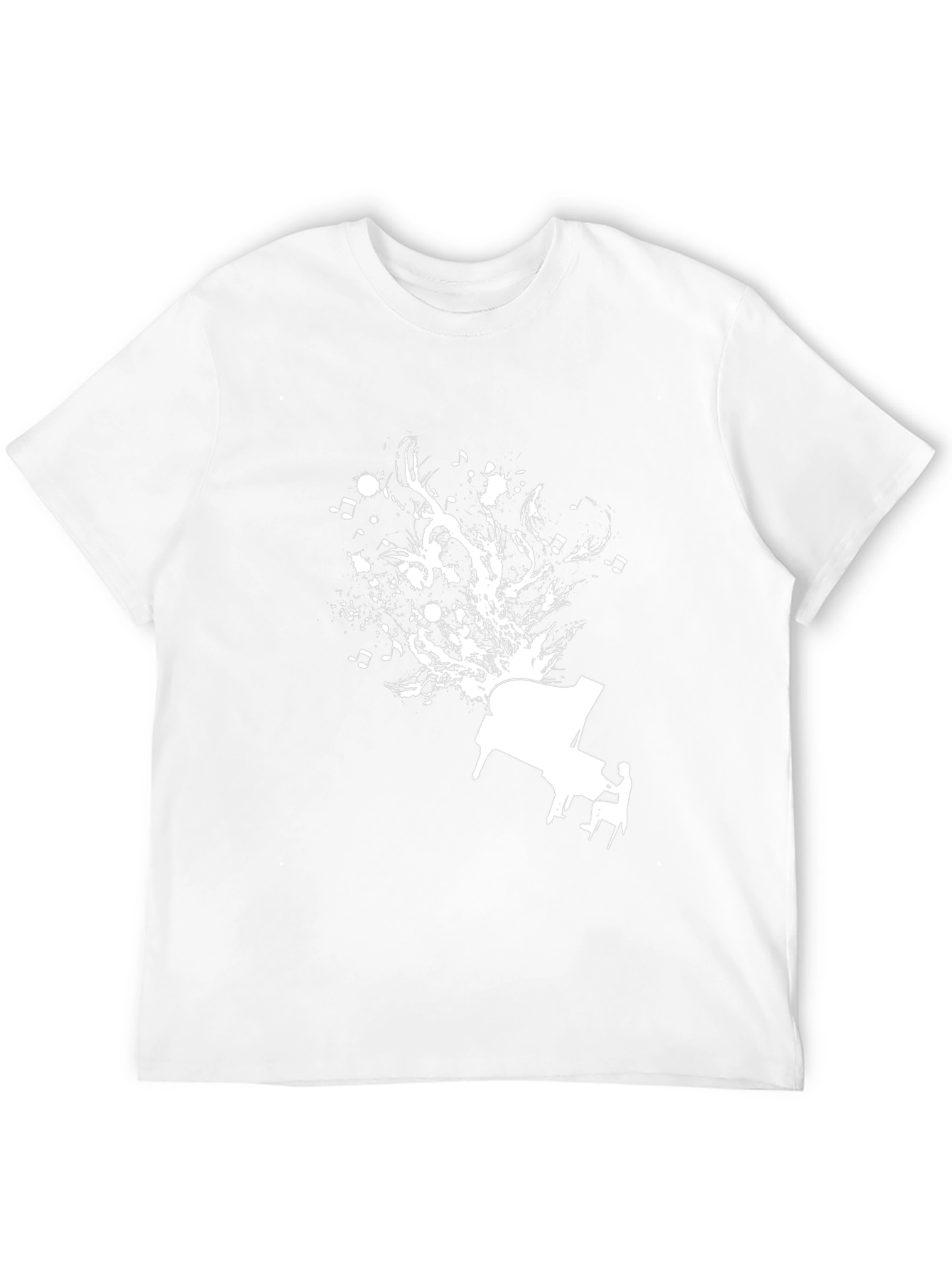 Piano Music Graphic Tee - Stylish Black Cotton Shirt