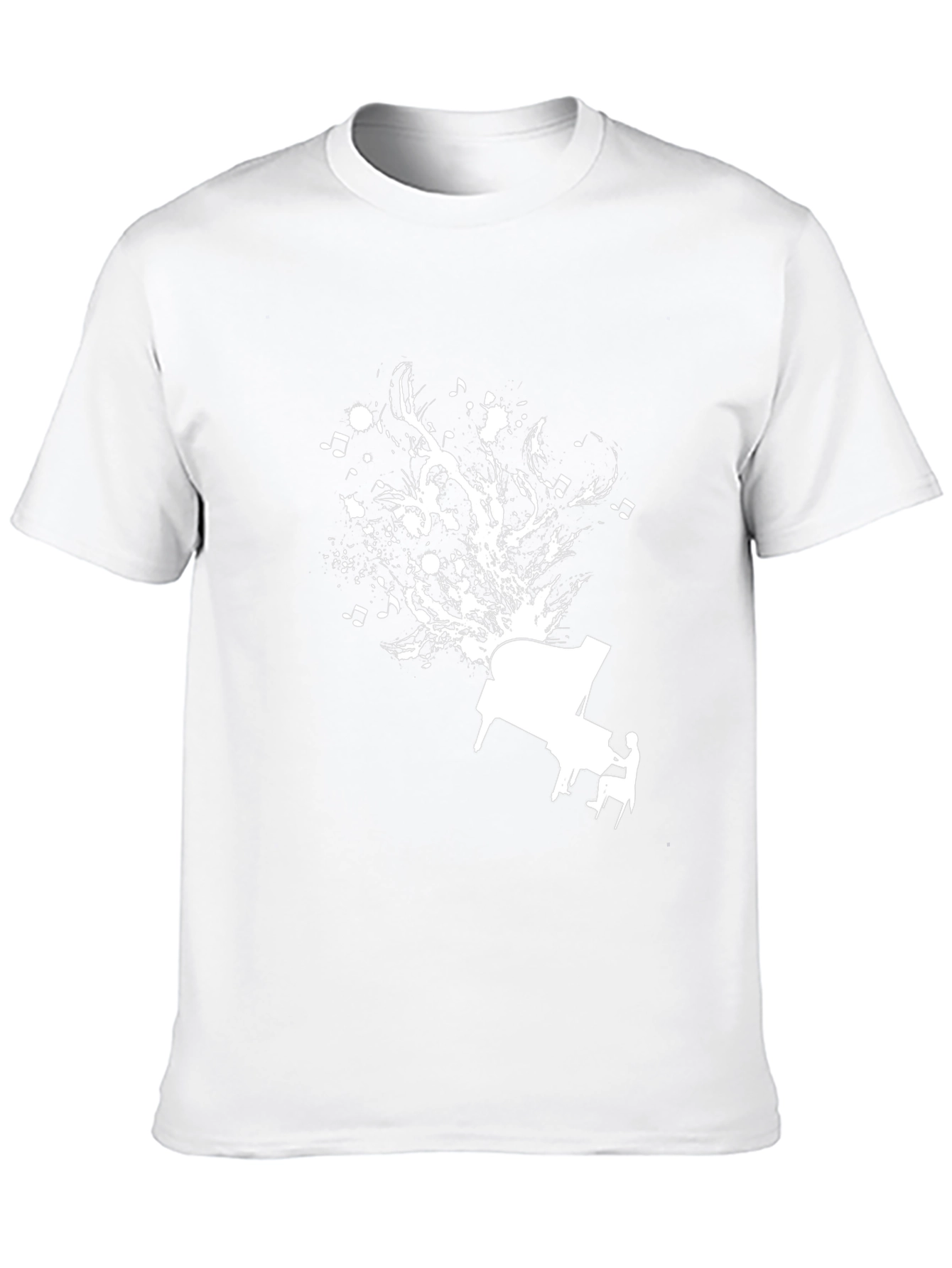 Piano Music Graphic Tee - Stylish Black Cotton Shirt