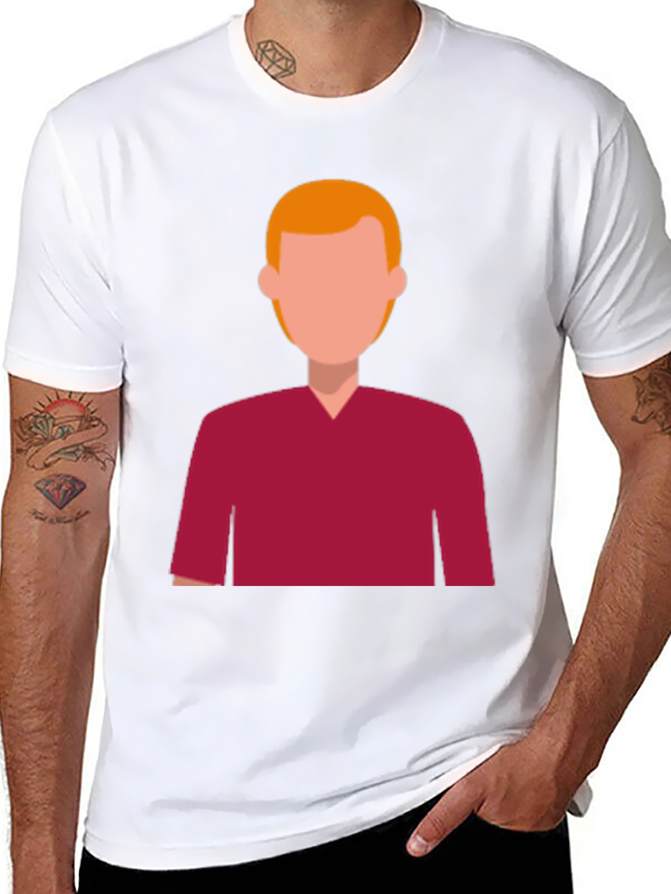 Modern Graphic Tee - Faceless Character Design