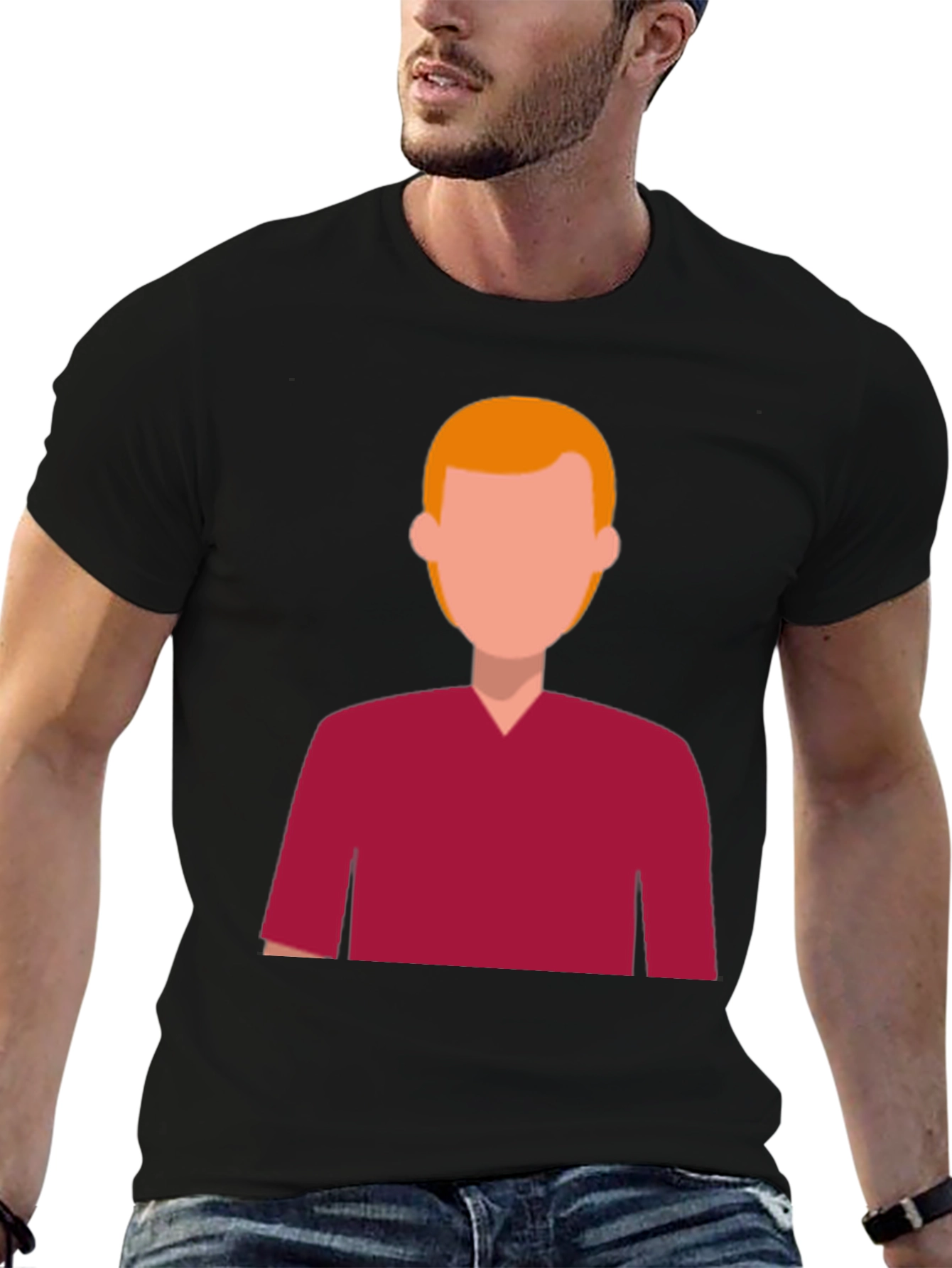 Modern Graphic Tee - Faceless Character Design