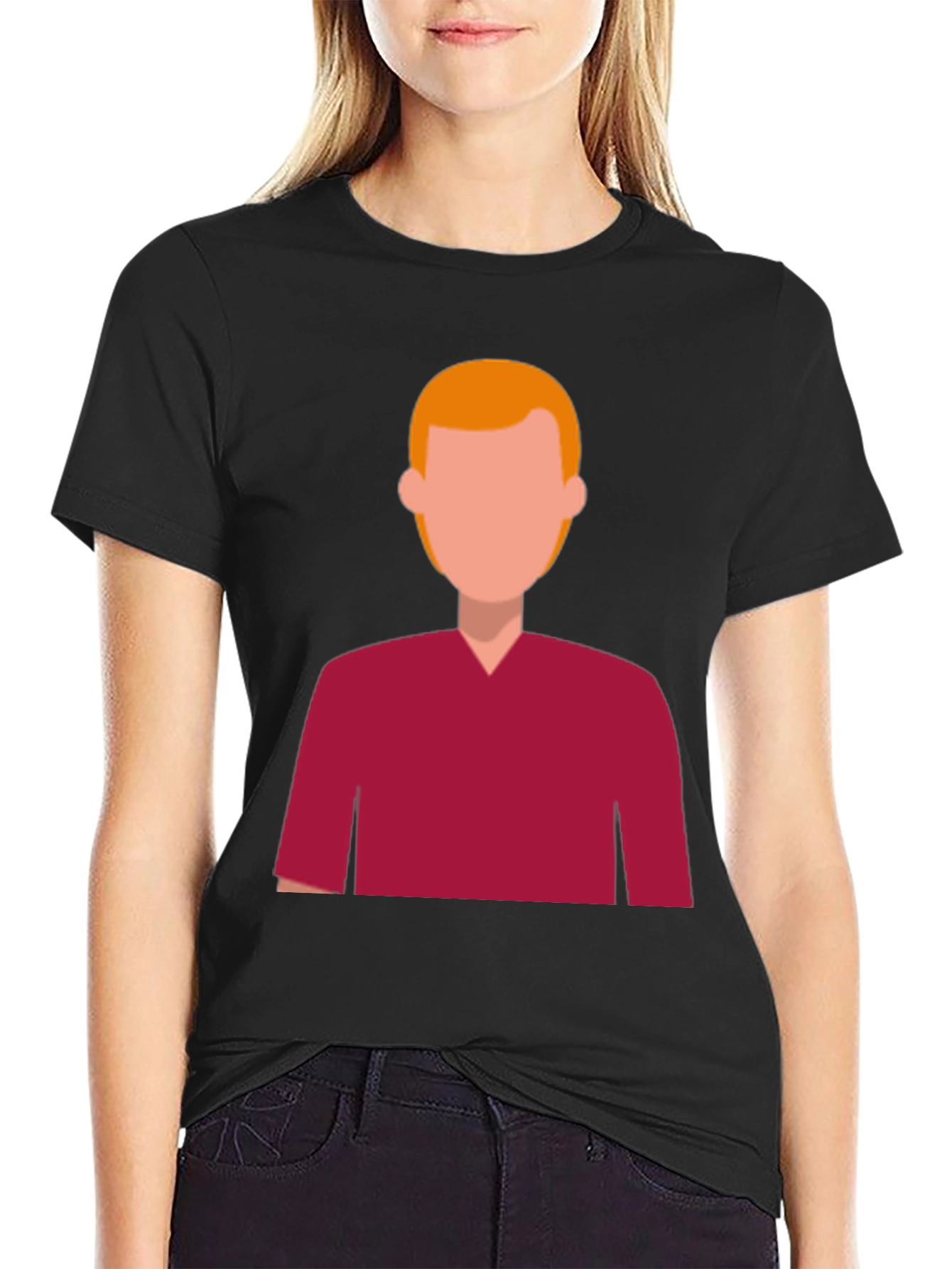 Modern Graphic Tee - Faceless Character Design