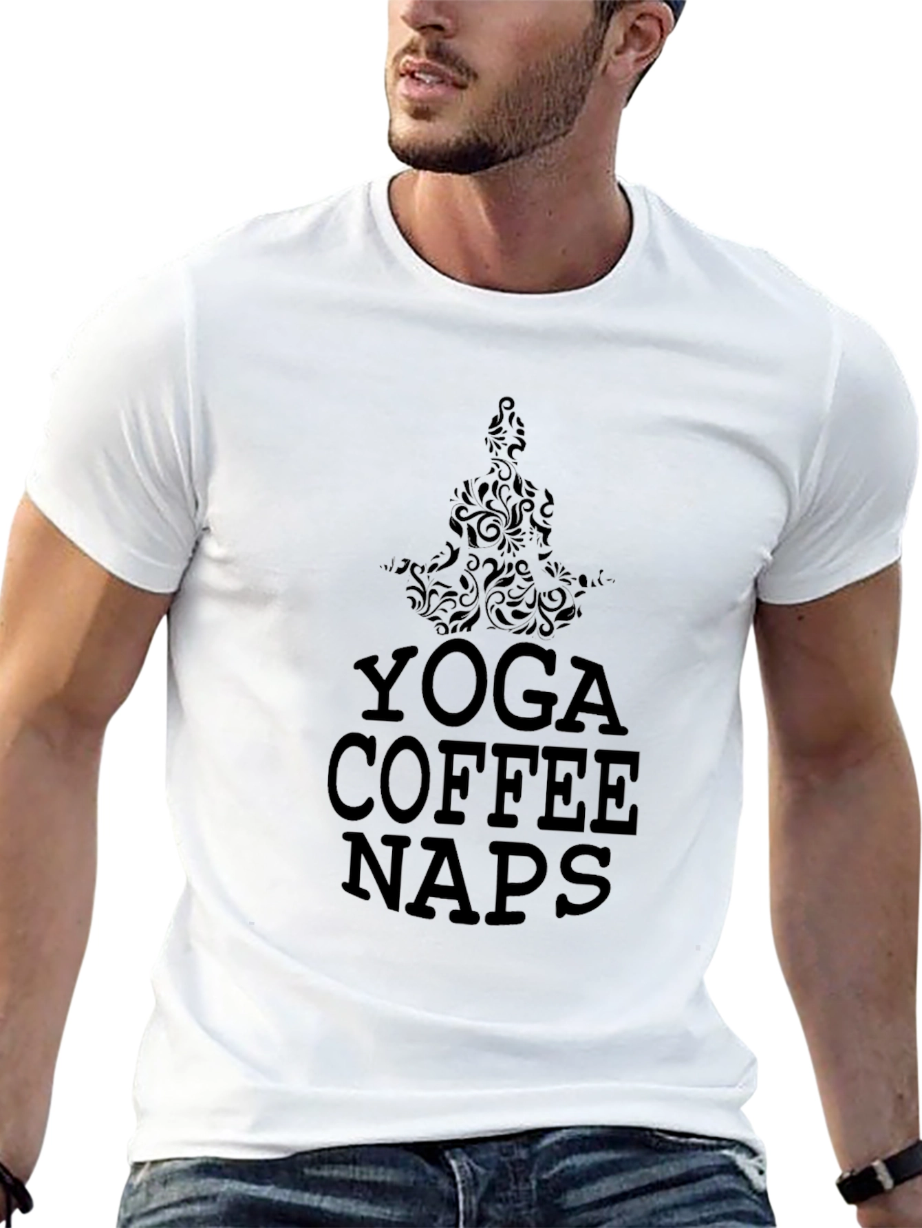 Yoga Coffee Naps Graphic Tee - Black