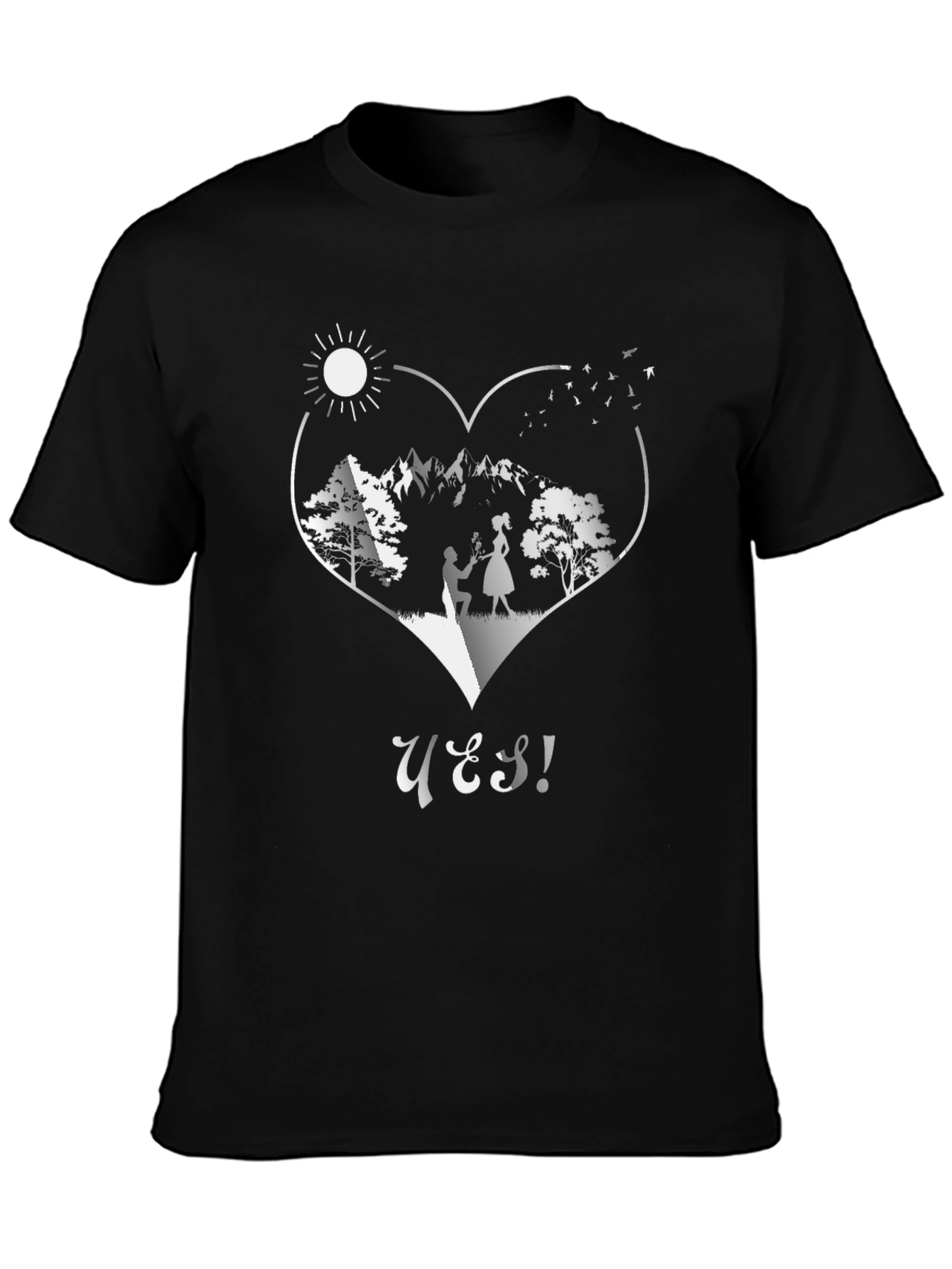 Romantic Proposal Heart Graphic T-Shirt