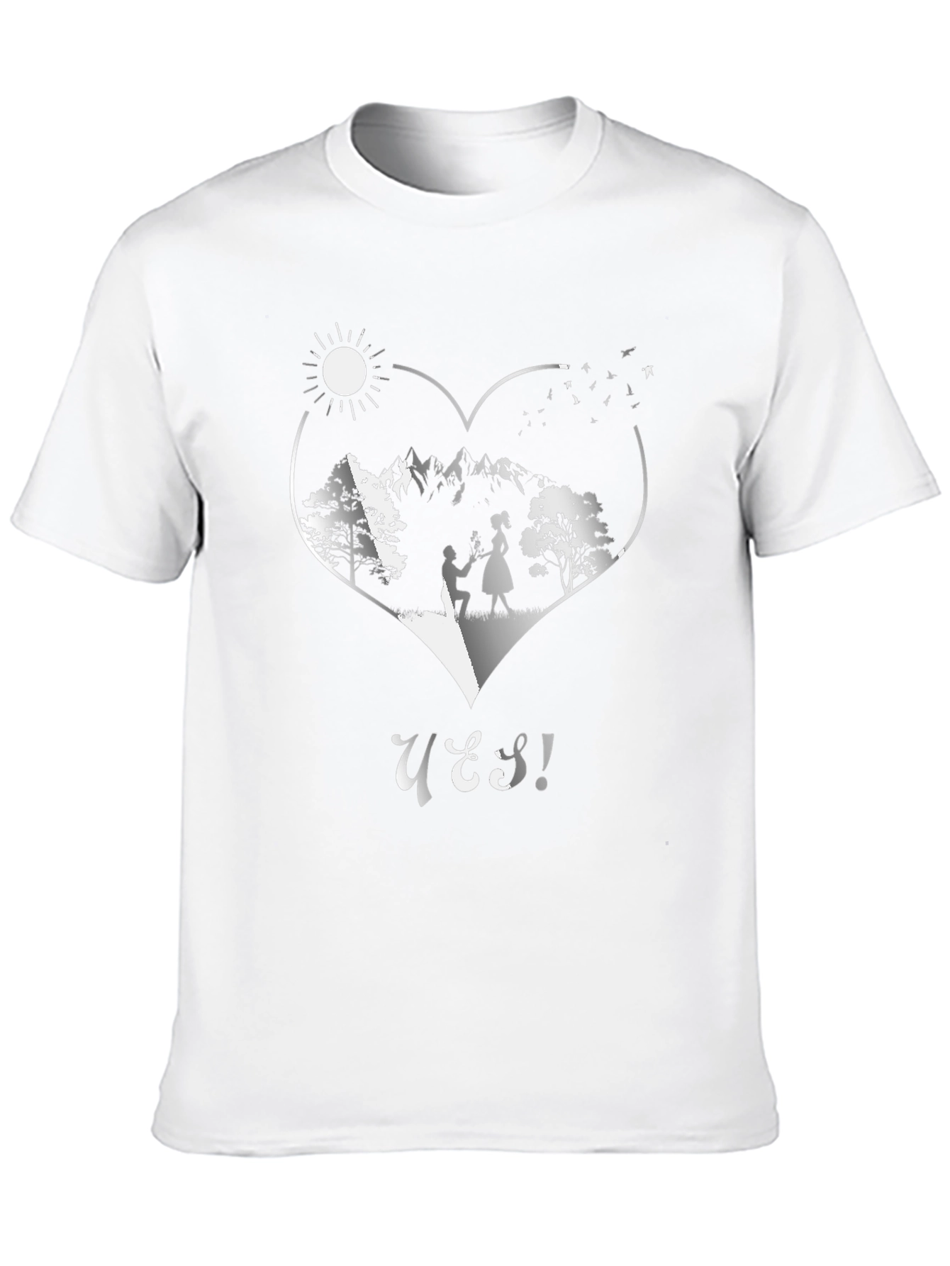 Romantic Proposal Heart Graphic T-Shirt
