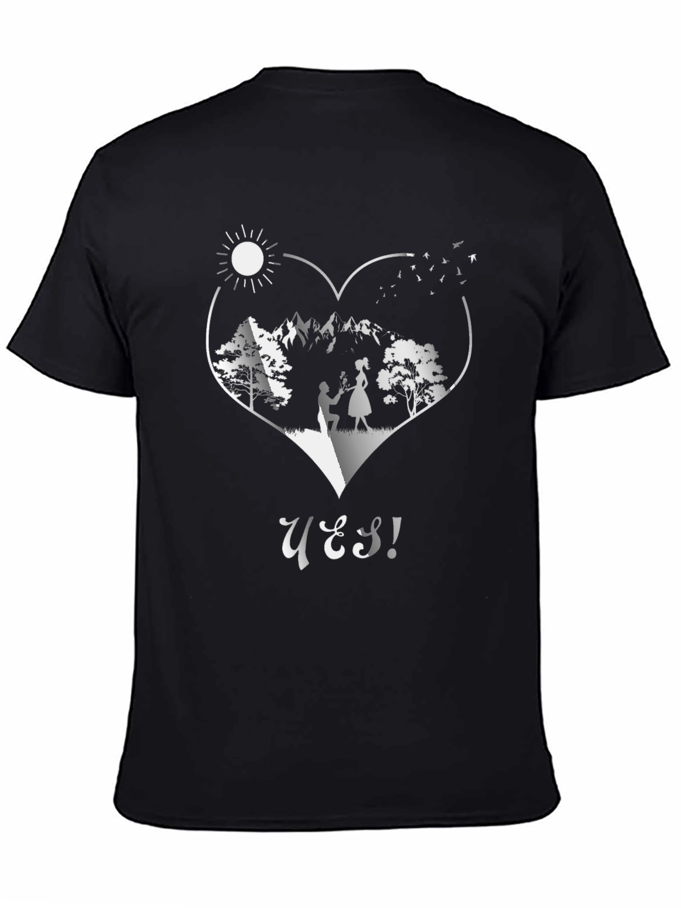 Romantic Proposal Heart Graphic T-Shirt