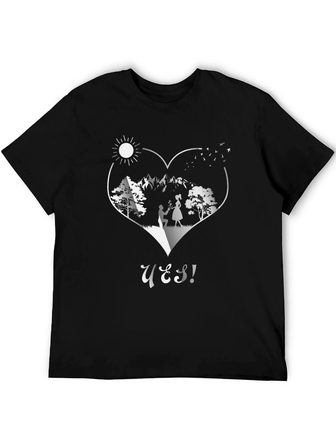 Romantic Proposal Heart Graphic T-Shirt