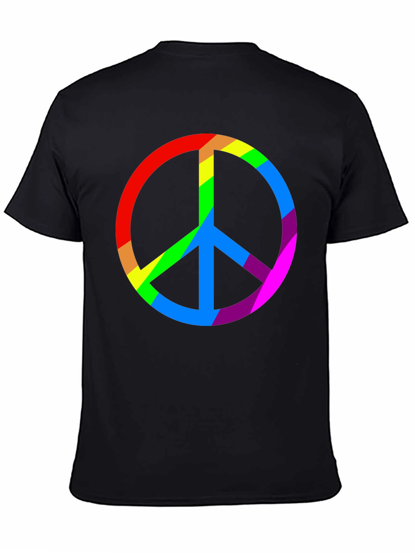 Rainbow Peace Sign Black T-Shirt