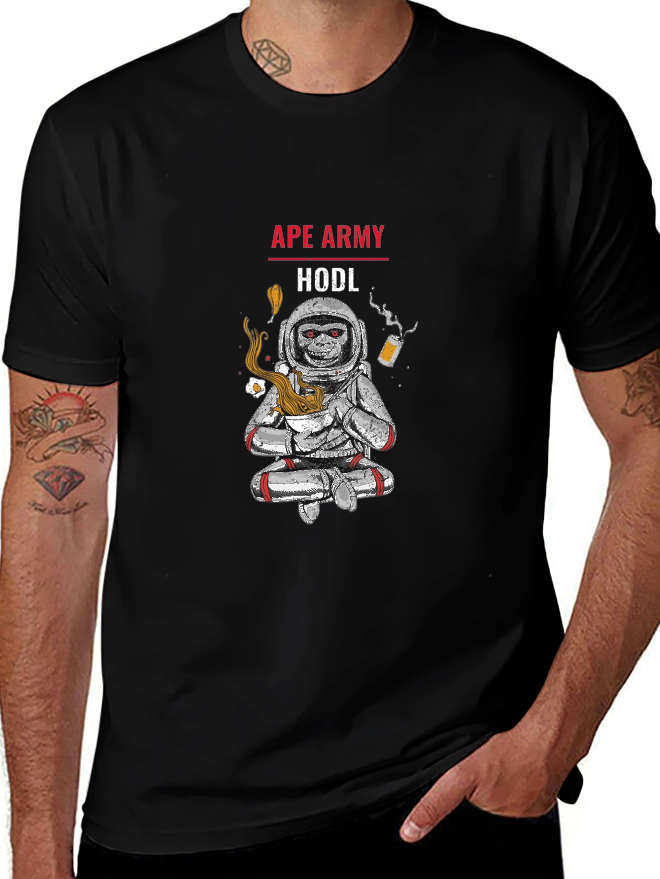 Ape Army HODL T-Shirt - Crypto Astronaut Tee
