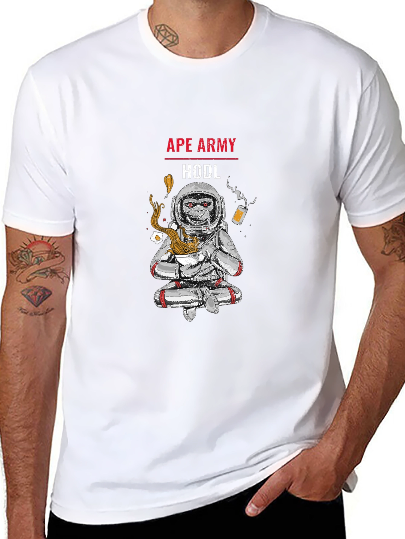 Ape Army HODL T-Shirt - Crypto Astronaut Tee